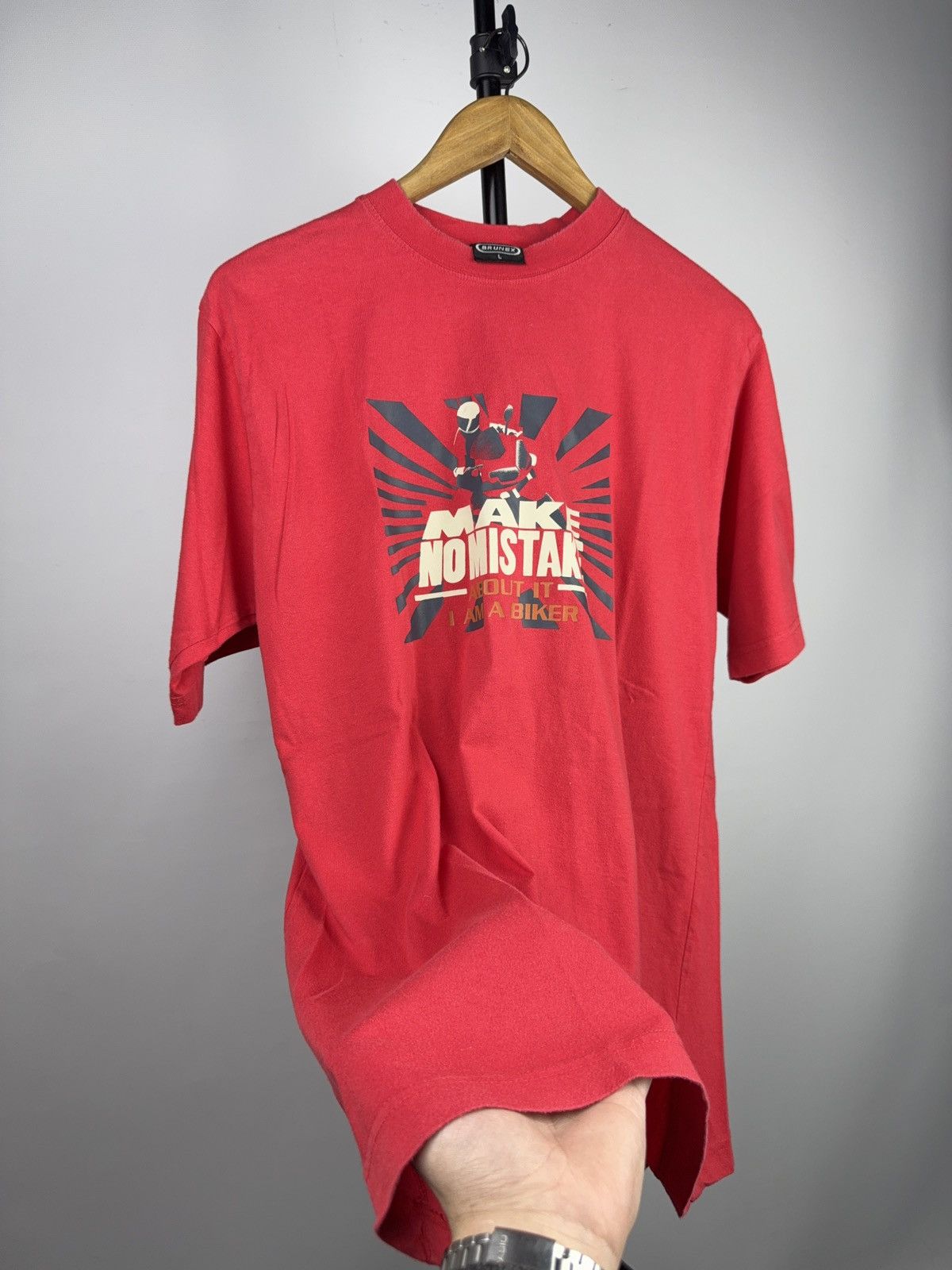 Vintage Biker Moto Graphic Tee Make No Mistake Rider Shirt Size US L / EU 52-54 / 3 - 8 Thumbnail
