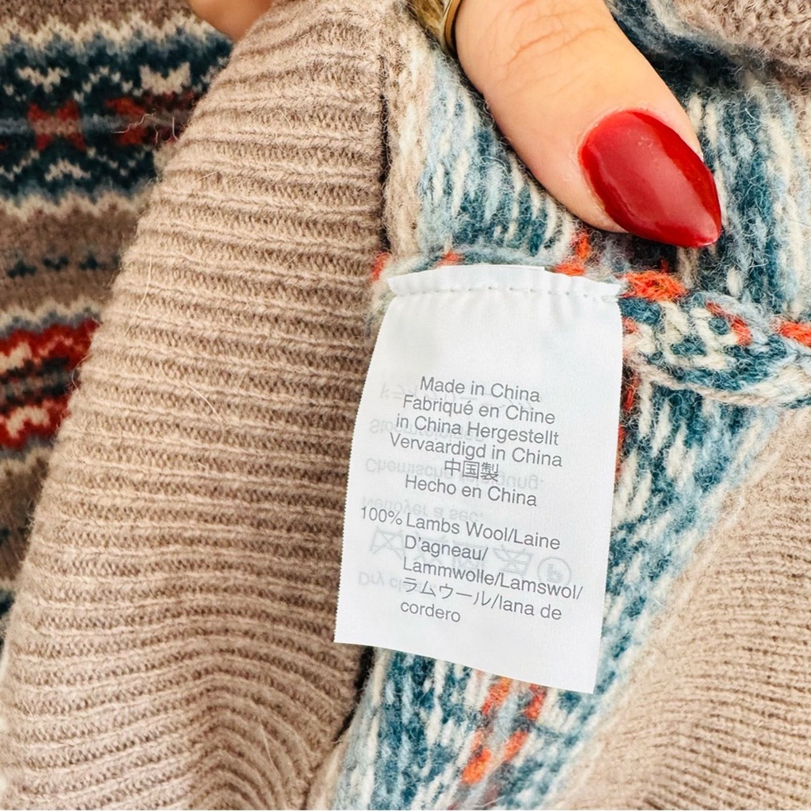 J.Crew J CREW Beige Tan Fair Isle Knit Stripe $228 Pullover Sweater Size S / US 4 / IT 40 - 10 Thumbnail