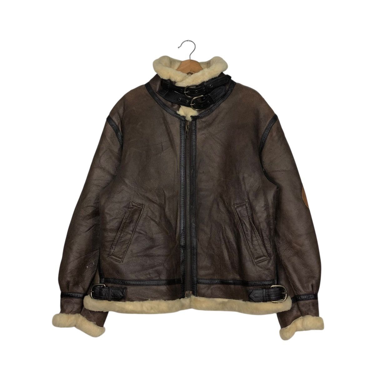 Vintage 🔥VINTAGE B 3 SHEARLING LEATHER JACKET TIGER ISSEY MIYAKE Size US L / EU 52-54 / 3 - 3 Thumbnail