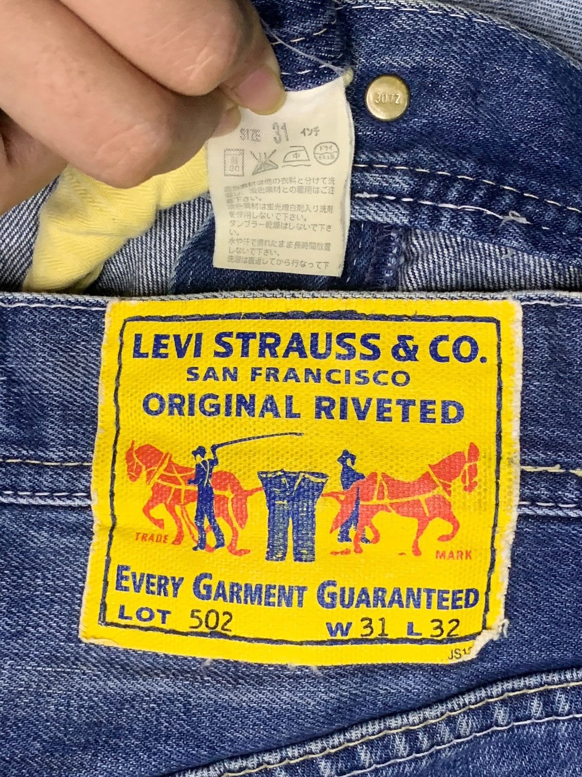Levi's × Levi's Vintage Clothing Vintage 90s Levis 502 Faded Wash Distressed Loose Jeans Size US 32 / EU 48 - 10 Thumbnail