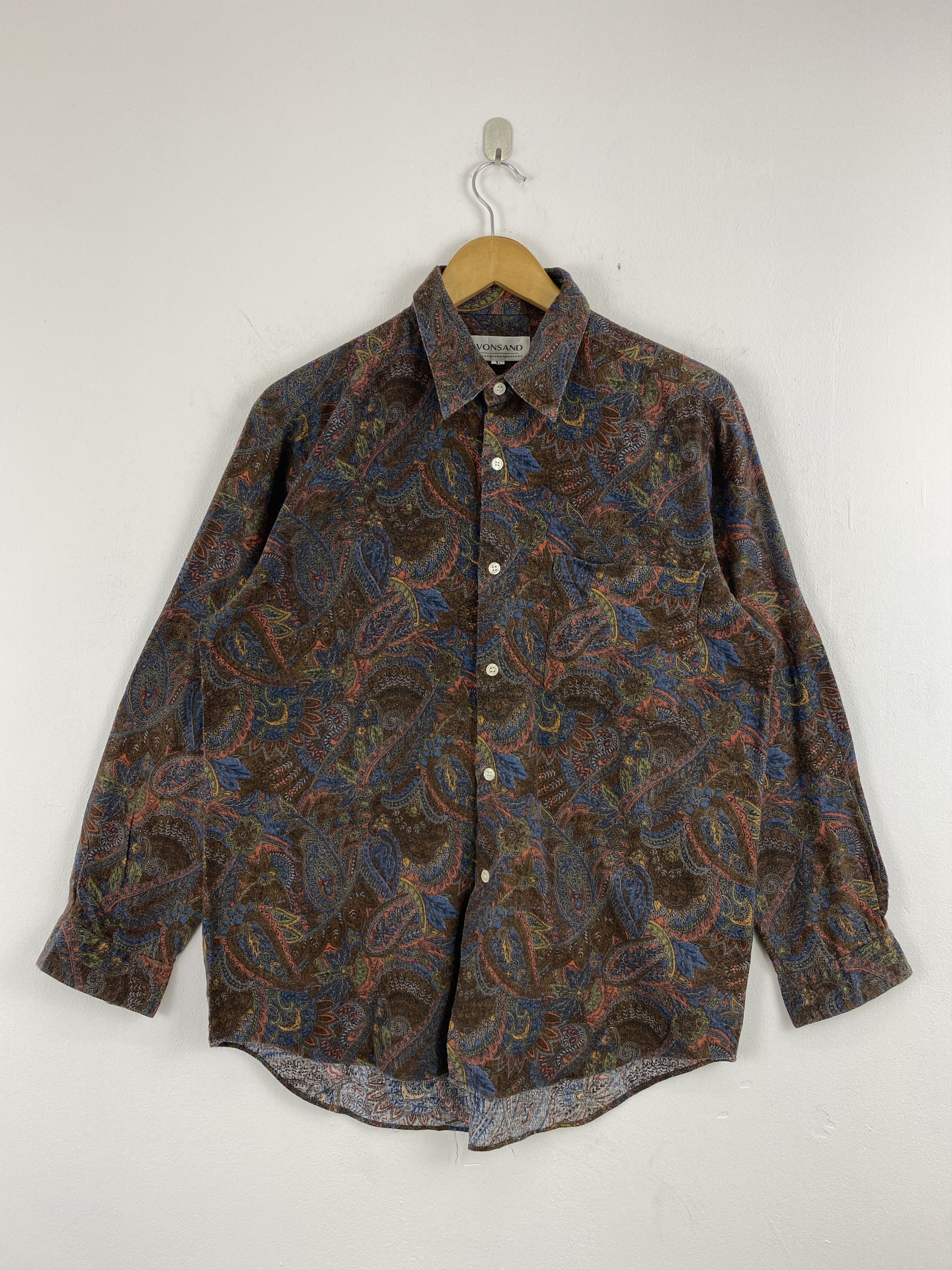 Flannel Vintage Vonsand Paisley Patterned Button Ups Shirt JA0092 Size US L / EU 52-54 / 3 - 1 Thumbnail