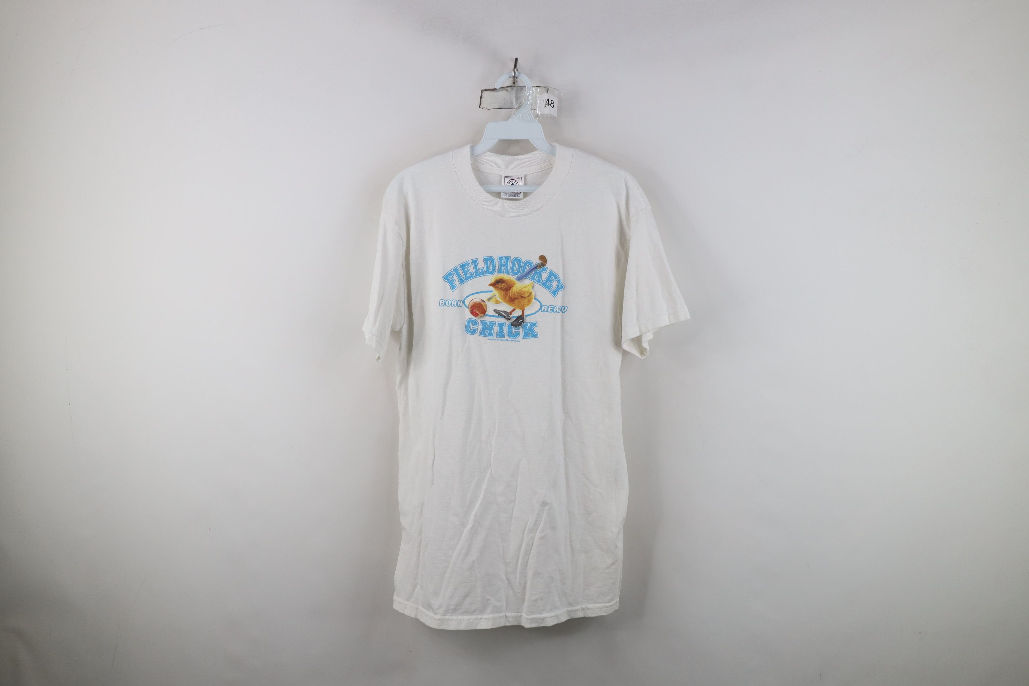 Vintage Vintage 90s Field Hockey Chick Short Sleeve T-Shirt Size M / US 6-8 / IT 42-44 - 1 Thumbnail