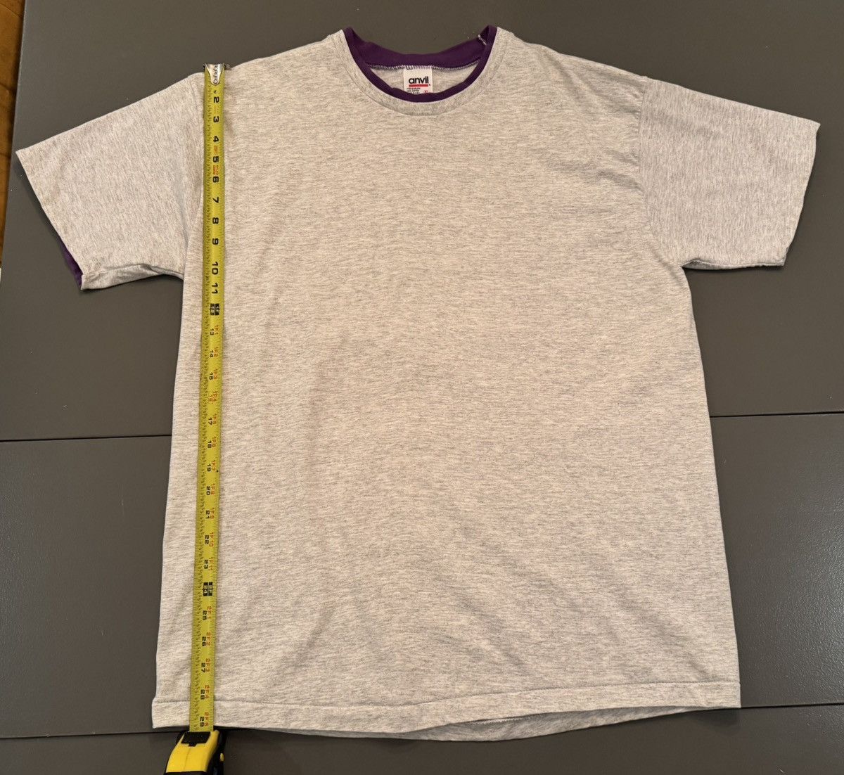 Anvil × Vintage Anvil Purple Lined T-Shirt Size US XL / EU 56 / 4 - 6 Thumbnail