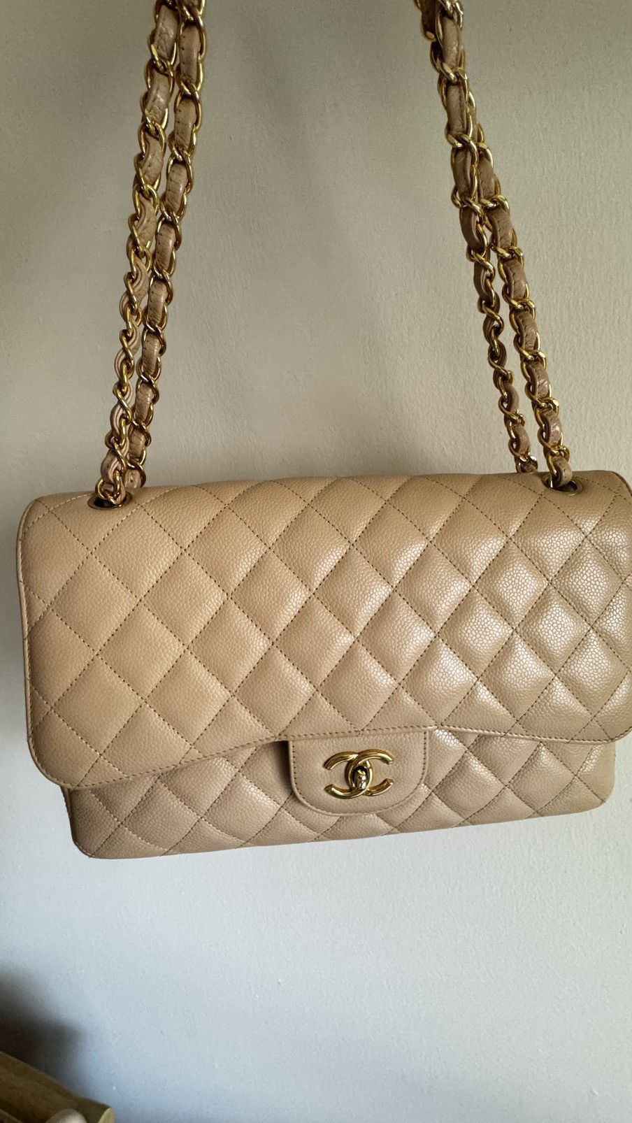 Chanel Chanel Caviar Quilted Jumbo Double Flap Beige Clair Size ONE SIZE - 9 Thumbnail