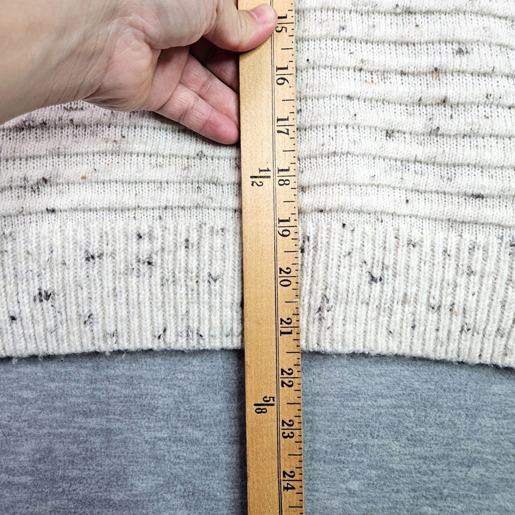 Madewell Madewell Women’s XS Cream Flecked Ribbed Knit Mock Neck Sweater Size XS / US 0-2 / IT 36-38 - 5 Thumbnail