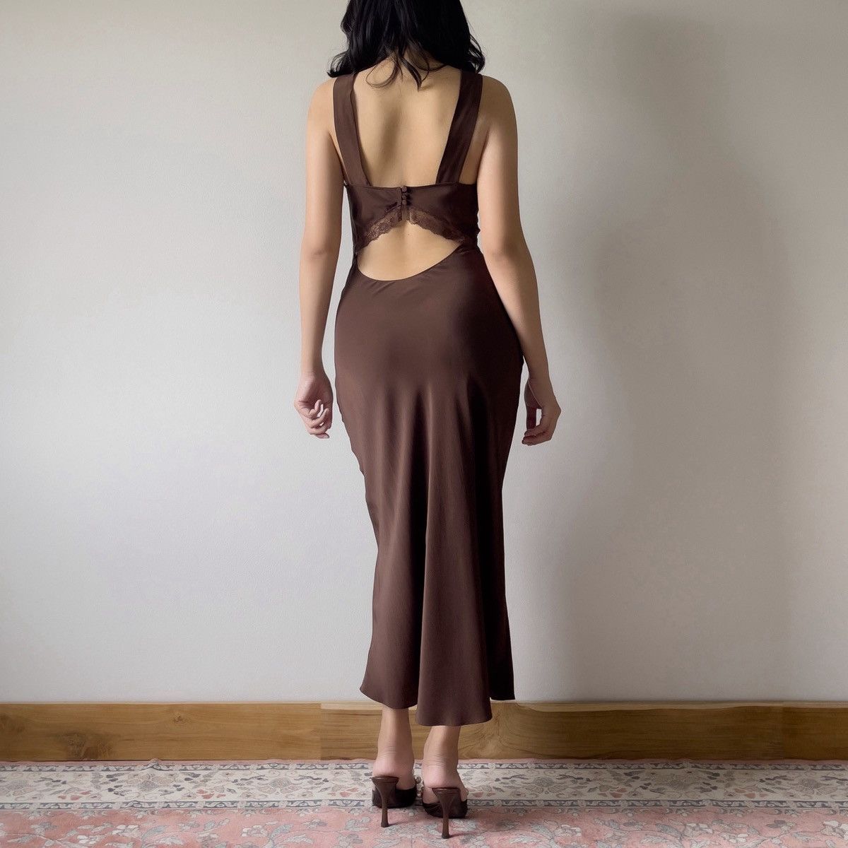 brown silk reformation dress Reformation Lune Silk Black Bean Brown Mesh Sleeveless Maxi Dress – The  Closet New York