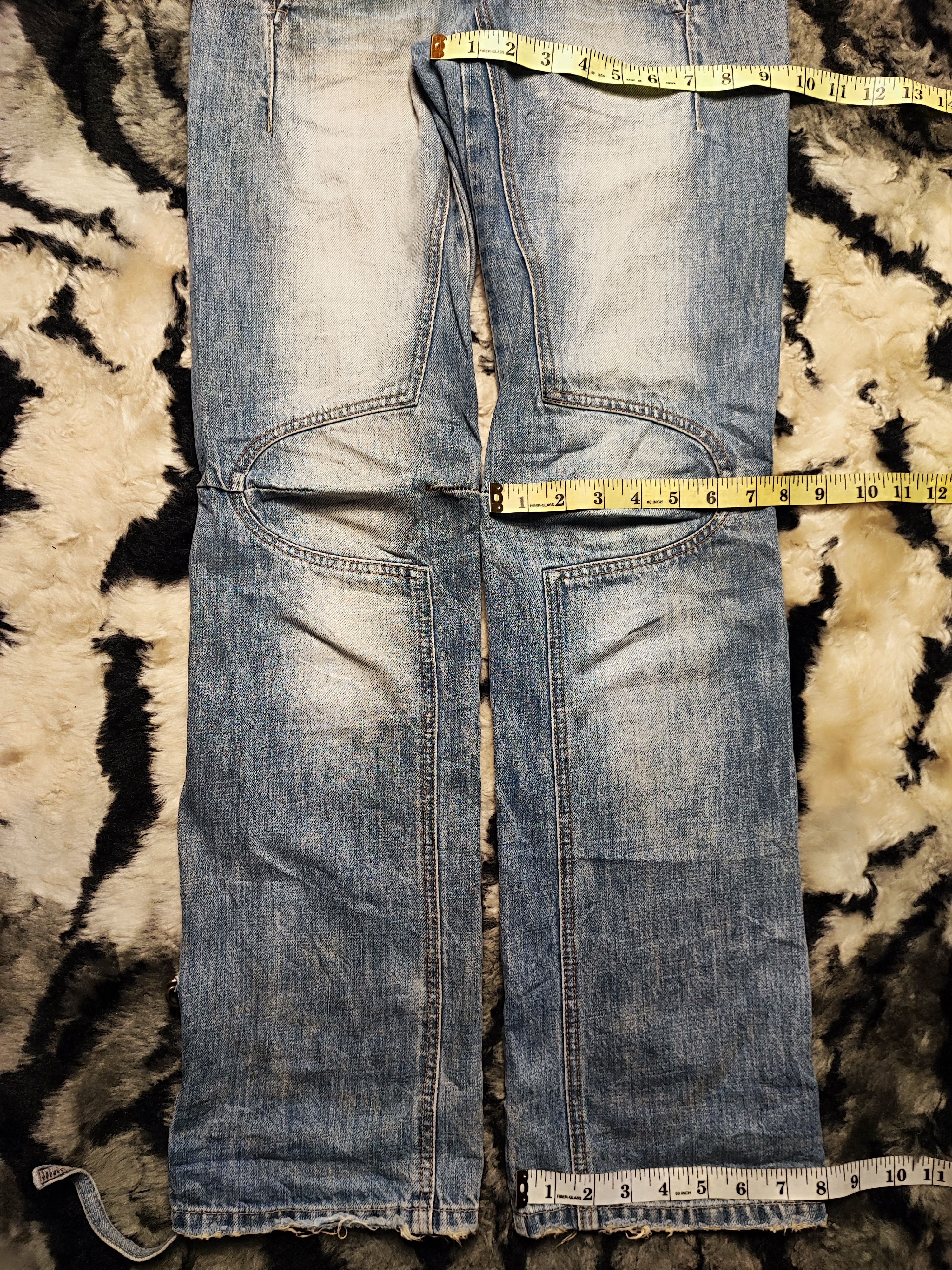 Marithe + Francois Girbaud MFG Panelled Denim Distressed Wash Techwear Aesthetic W29x31 Size US 29 - 7 Thumbnail
