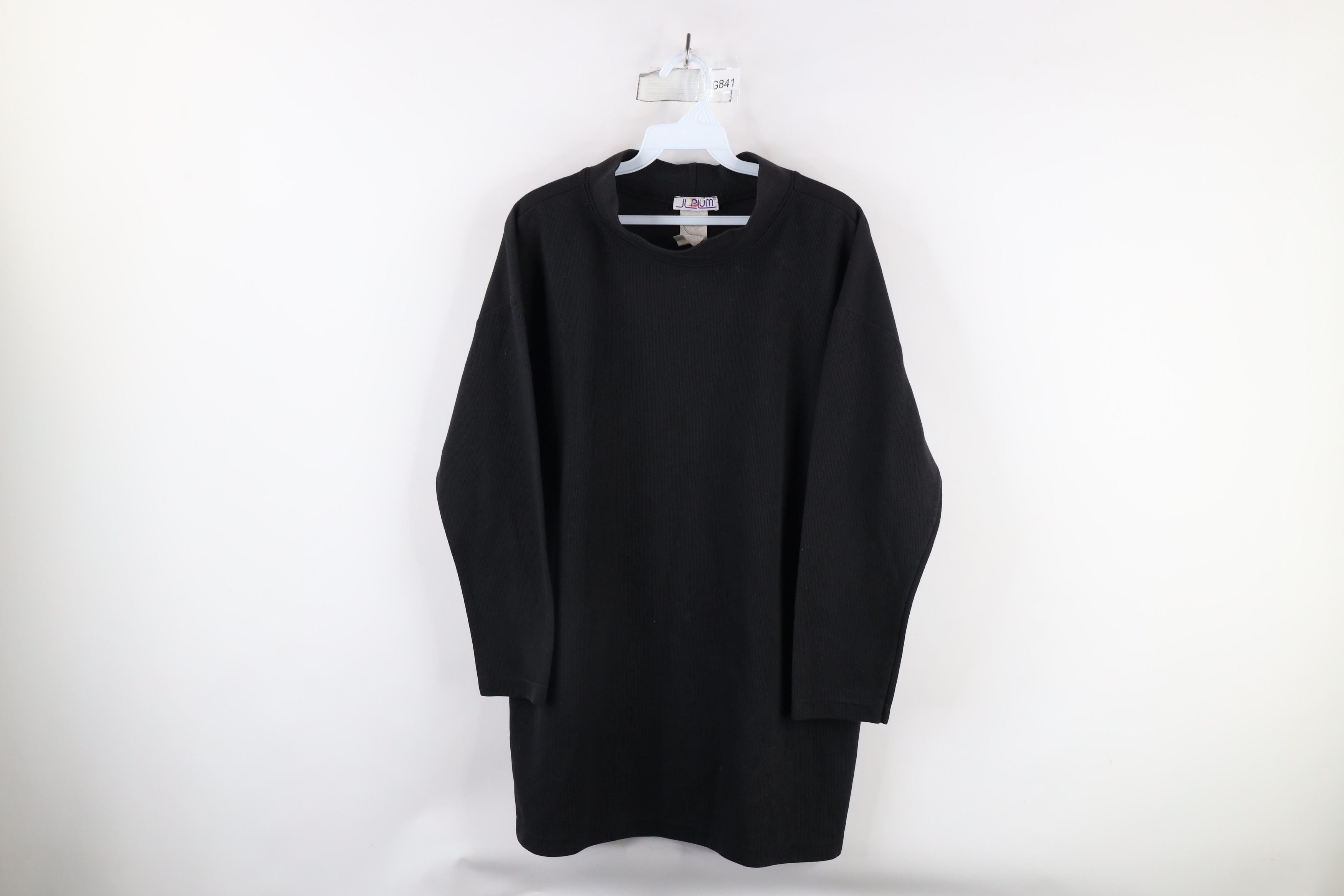 Vintage Vintage 90s Knit Mock Neck 3/4 Sleeve T-Shirt Black USA Size XL / US 12-14 / IT 48-50 - 1 Thumbnail