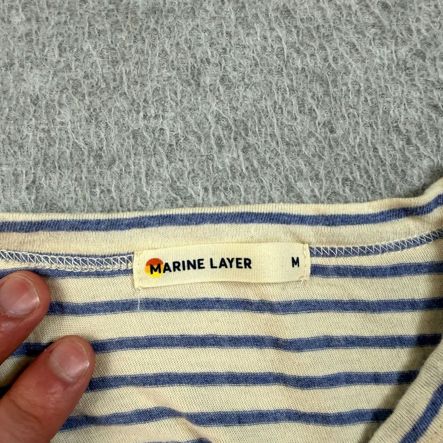 Marine Layer Marine Layer Shirt Womens M Blue Stripe Henley Lightweight Jersey Nautical Vintage = No Size M / US 6-8 / IT 42-44 - 3 Thumbnail