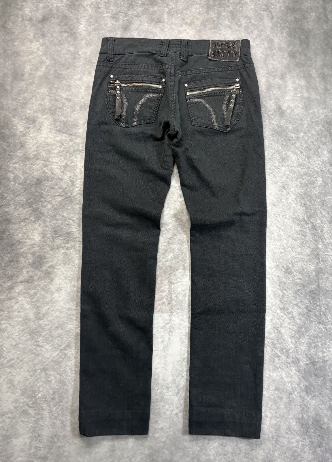 Vintage Miss Sixty Jeans Y2K Black Denim Lace Pants 2000s 90