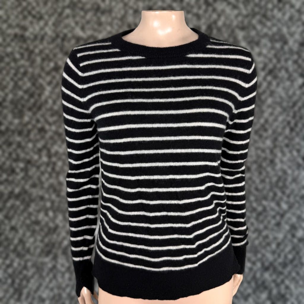 Vintage Halogen Women's Sweater XS Cashmere Pullover Stripe Knit Crew Neck L/S J3-11 Size XS / US 0-2 / IT 36-38 - 1 Thumbnail