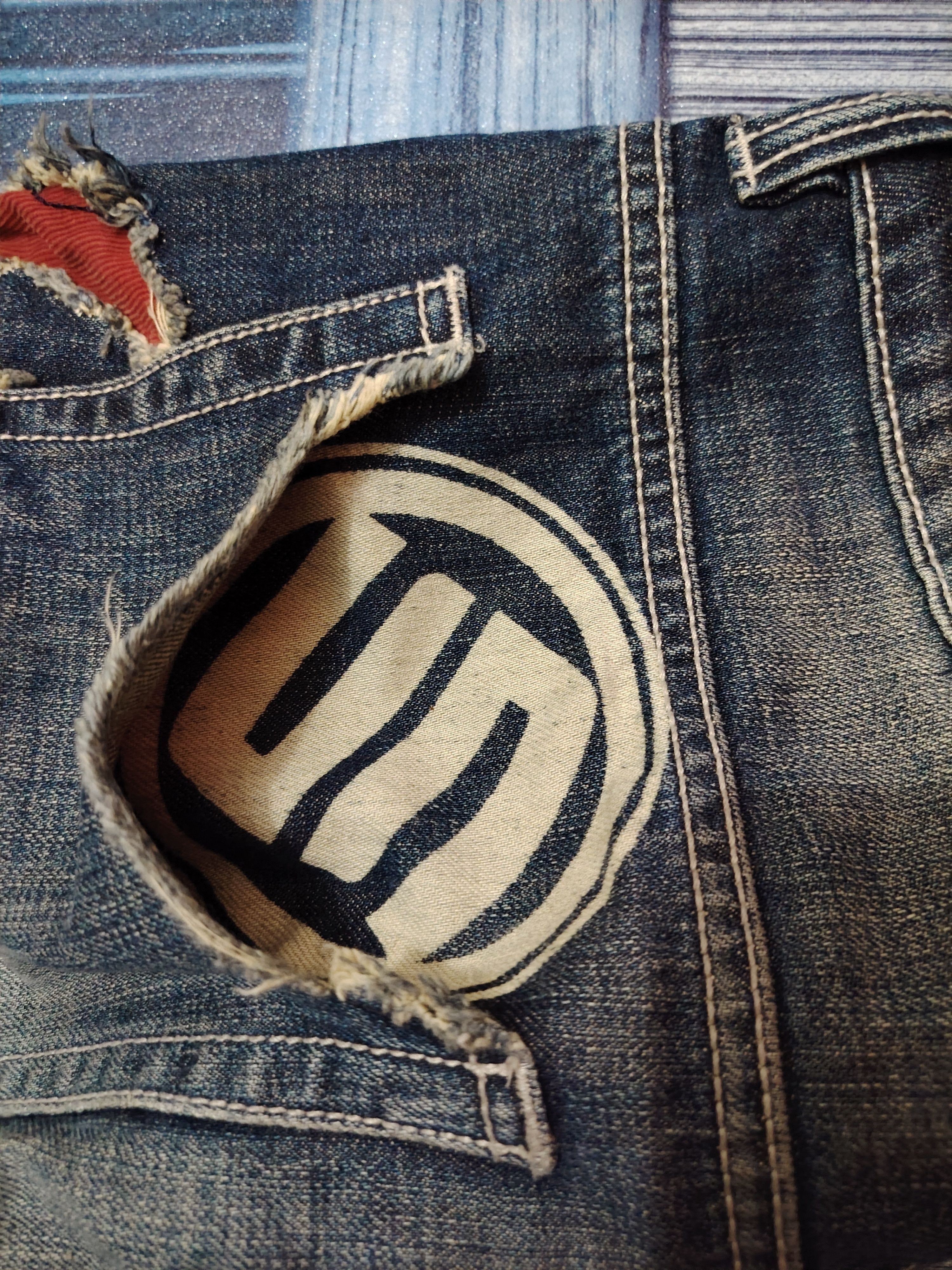 Japanese Brand Distressed denim osaka big train flared jeans Size US 31 - 20 Thumbnail