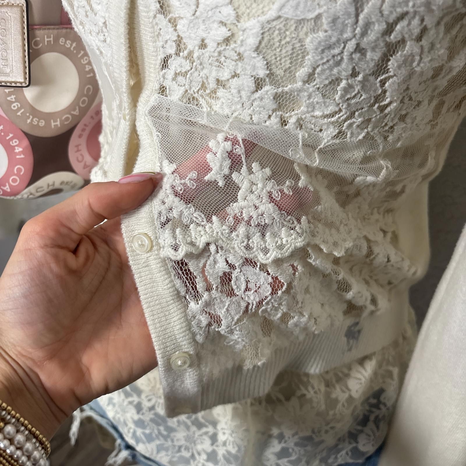 Abercrombie & Fitch vintage Abercrombie & fitch lace fitted cardigan Size M / US 6-8 / IT 42-44 - 7 Thumbnail