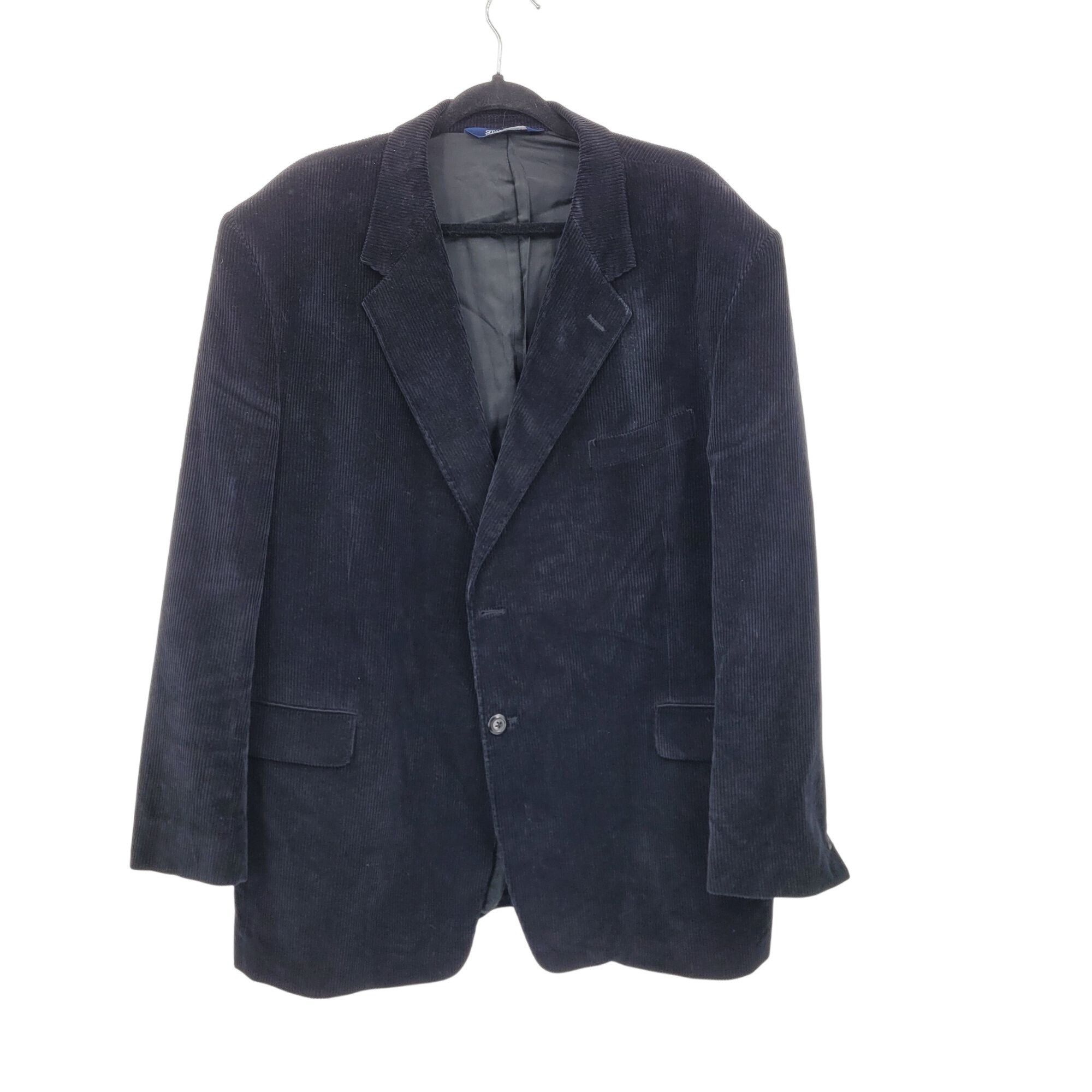 Stafford Stafford Mens 48R Corduroy Blazer Jacket Black Cotton Sports Size US XXL / EU 58 / 5 - 1 Thumbnail