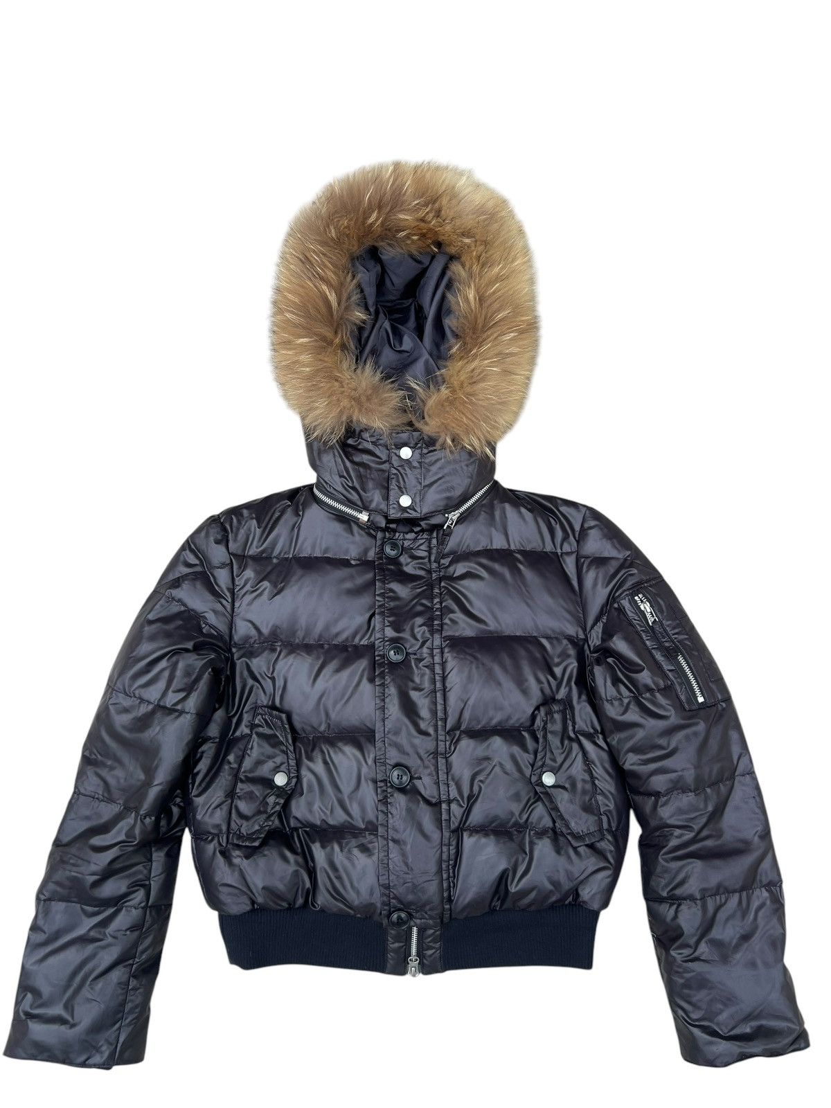Bajra Modern Lovers Japan Racoon Fur Puffer Down Jacket Cropped Size S / US 4 / IT 40 - 1 Thumbnail