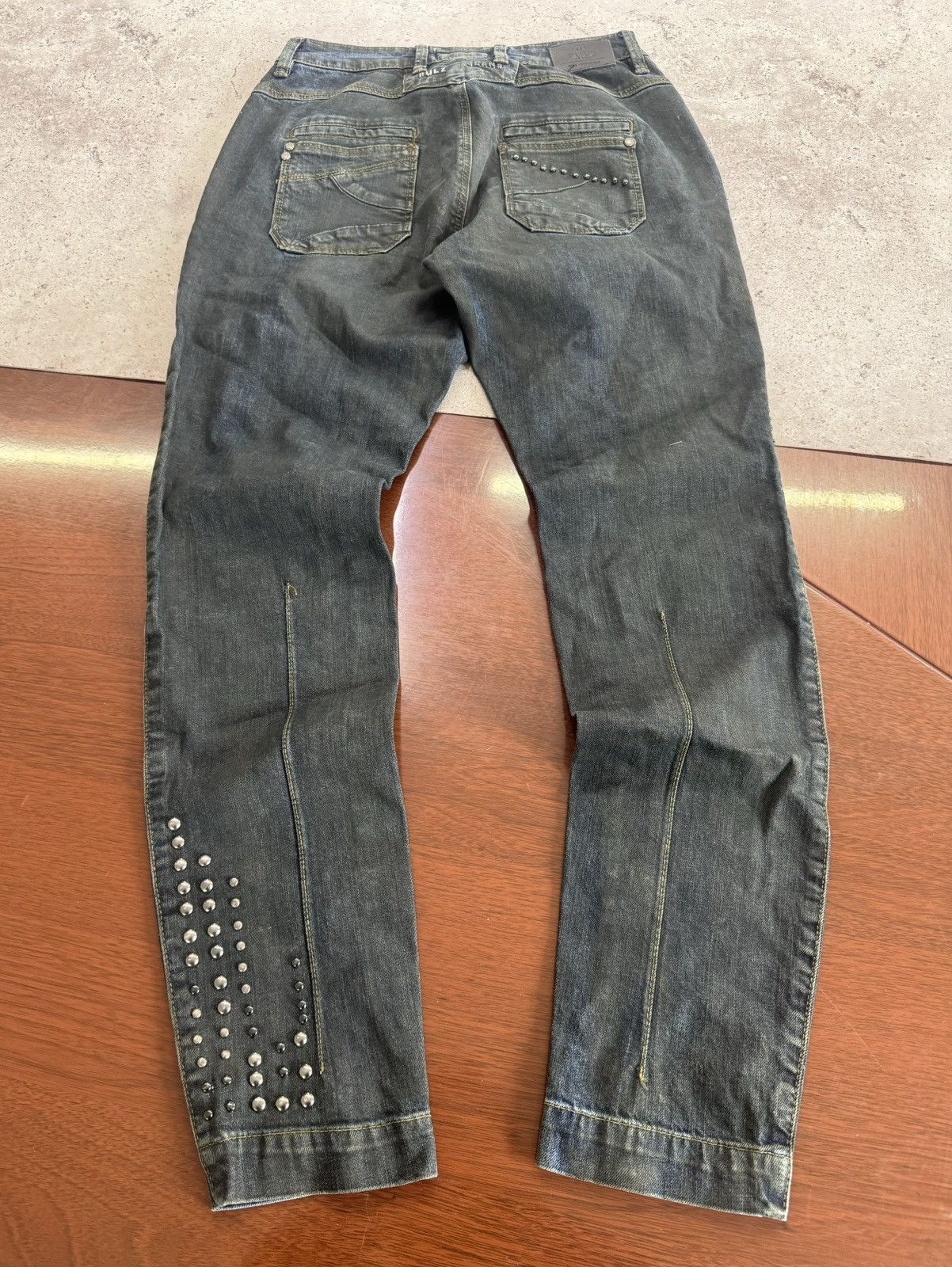 Ekam Vintage Waxed Denim Rivets Skinny Jeans Size US 29 - 2 Thumbnail