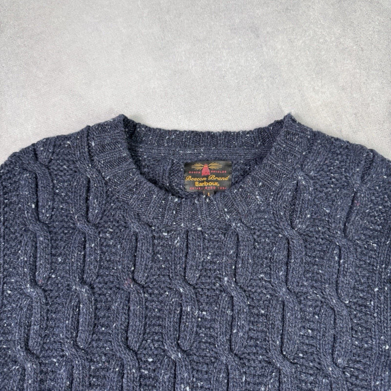 Barbour Barbour Beacon Brand Cable Knit Men Wool Sweater Size L Blue Size US L / EU 52-54 / 3 - 5 Thumbnail