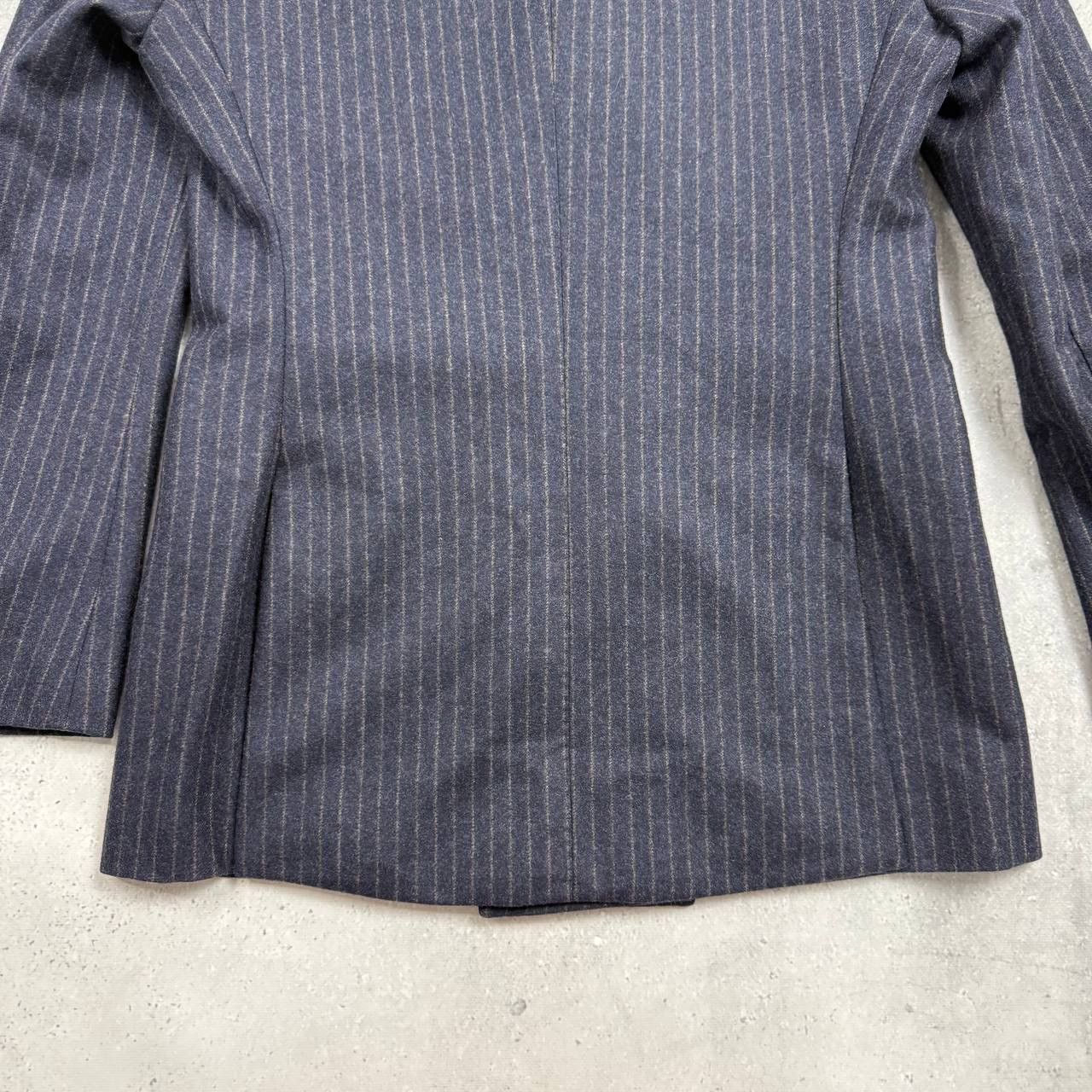 Suitsupply Suitsupply Double-Breasted Striped Wool Blazer Blue/ Brown Size 36R - 21 Thumbnail