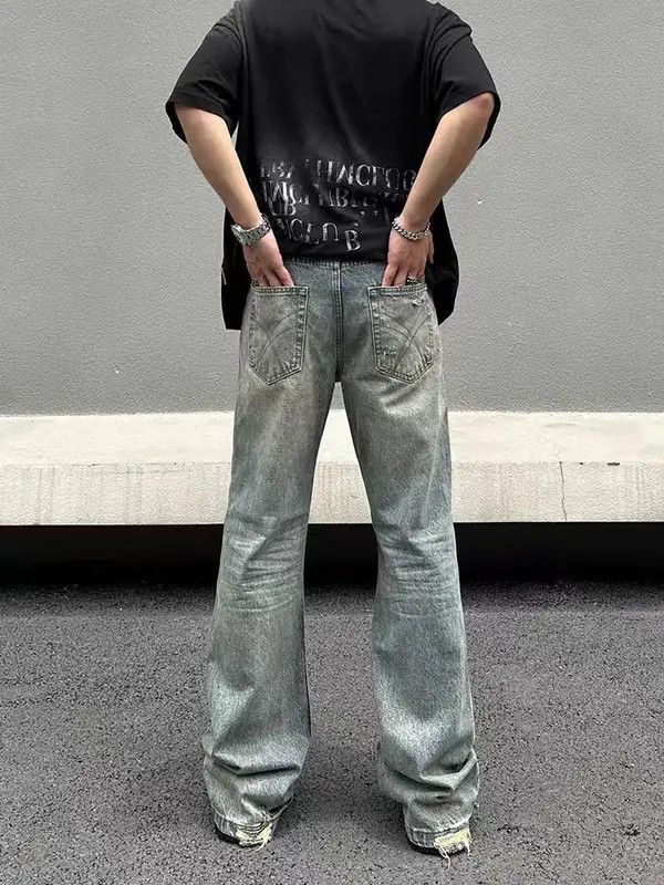 VIBE Hip Hop Vintage Washed Faded Loose Casual Ripped Jeans Size US 34 / EU 50 - 5 Thumbnail