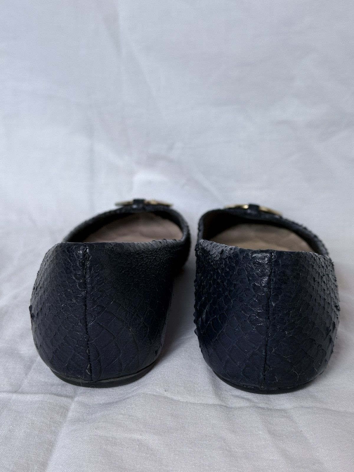 Dior × Vintage Dior Snakeskin Pattern Leather Navy LOGO CD ballet flats Size US 6 / IT 36 - 8 Thumbnail