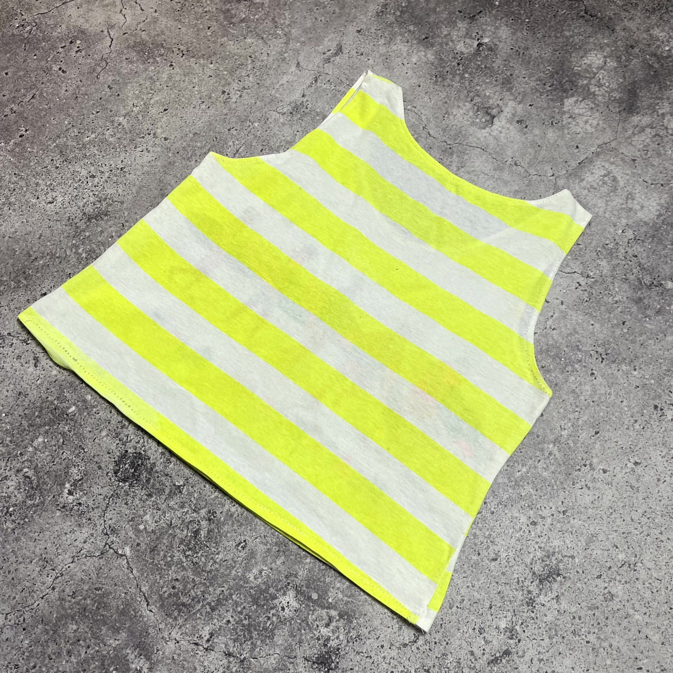 Other Striped Crop Tank Top “BEACH BREAK SURF” Neon Yellow Size S / US 4 / IT 40 - 4 Thumbnail