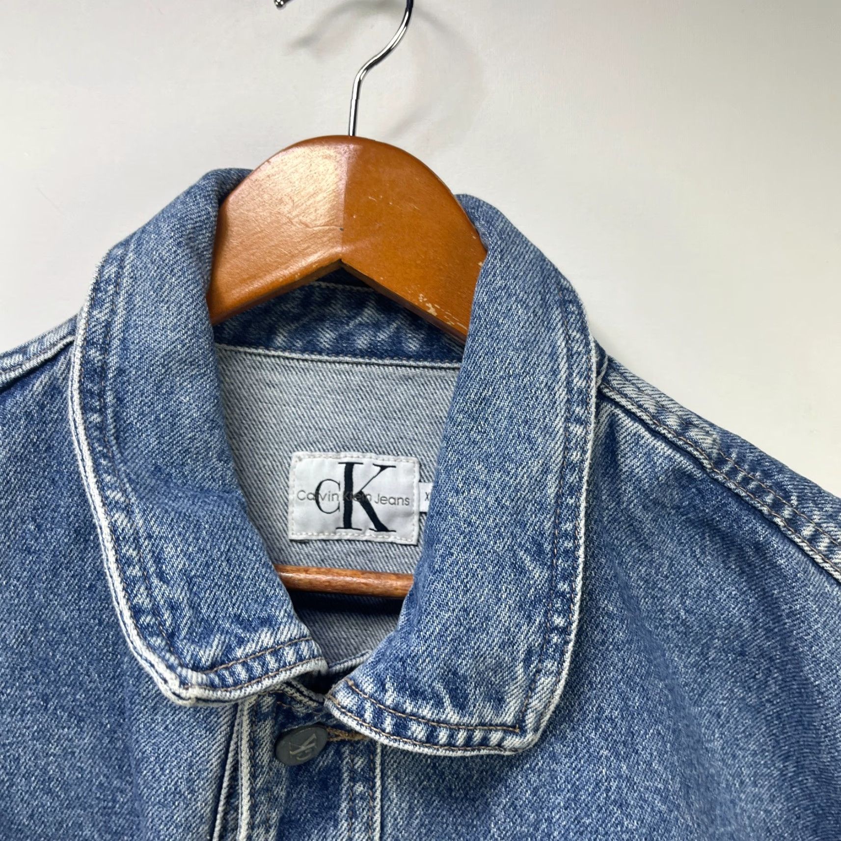 Calvin Klein VINTAGE 90s Calvin Klein Denim Jacket XL Mens Size US 36 / EU 52 - 4 Thumbnail