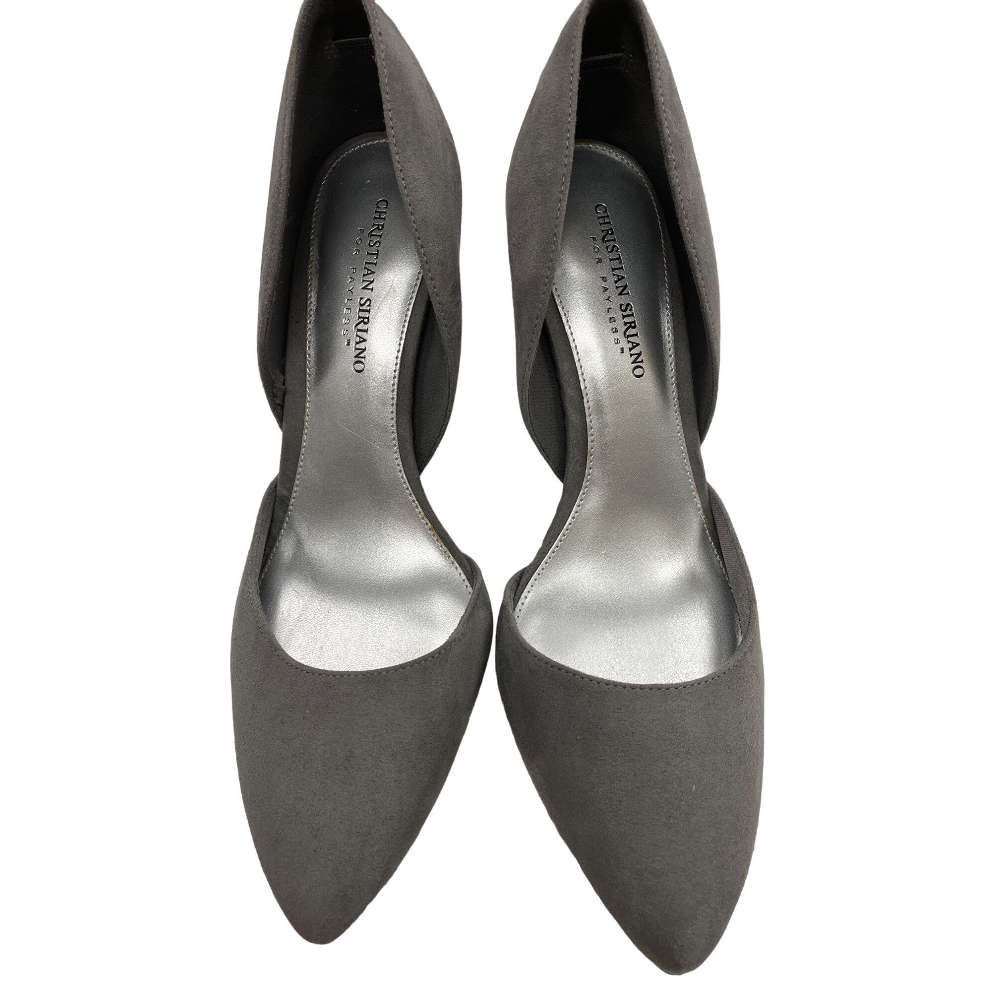 Christian Siriano Women s Gray Suede Like SHoes Heels pumps Footwear