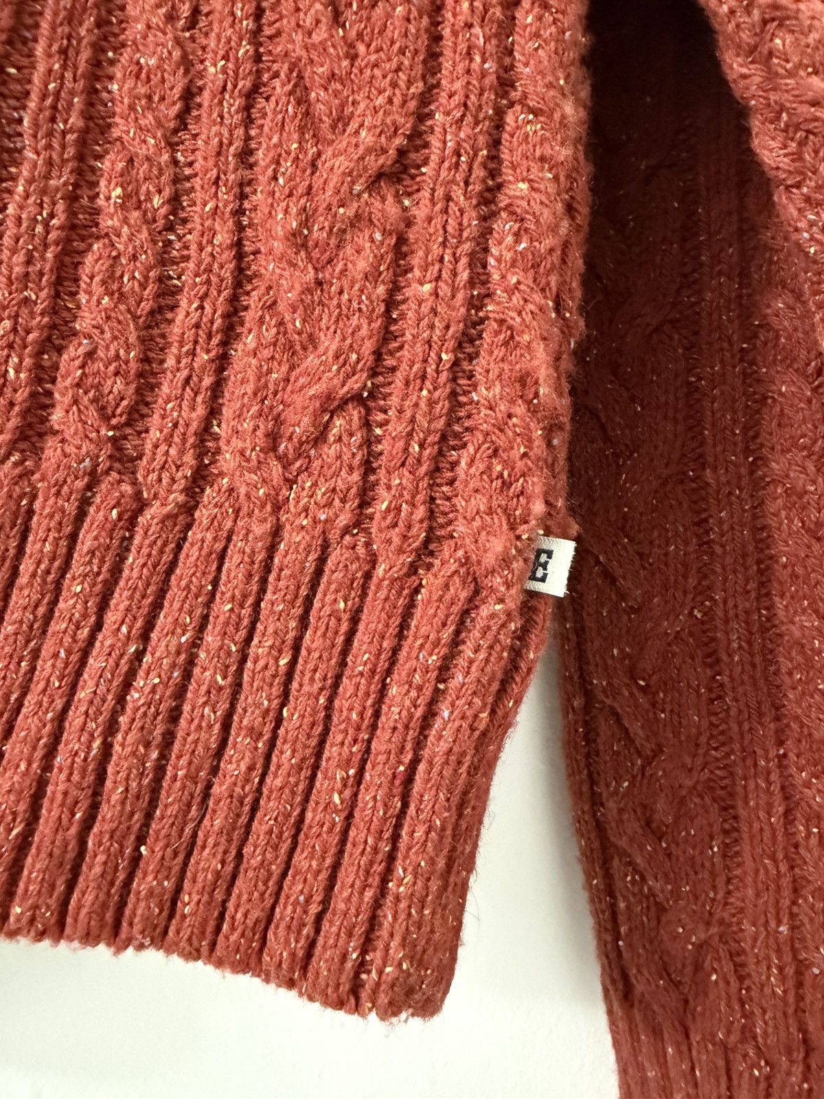 Edwin Edwin Japan Oiler Cable Knit Sweater Red Size US M / EU 48-50 / 2 - 5 Thumbnail