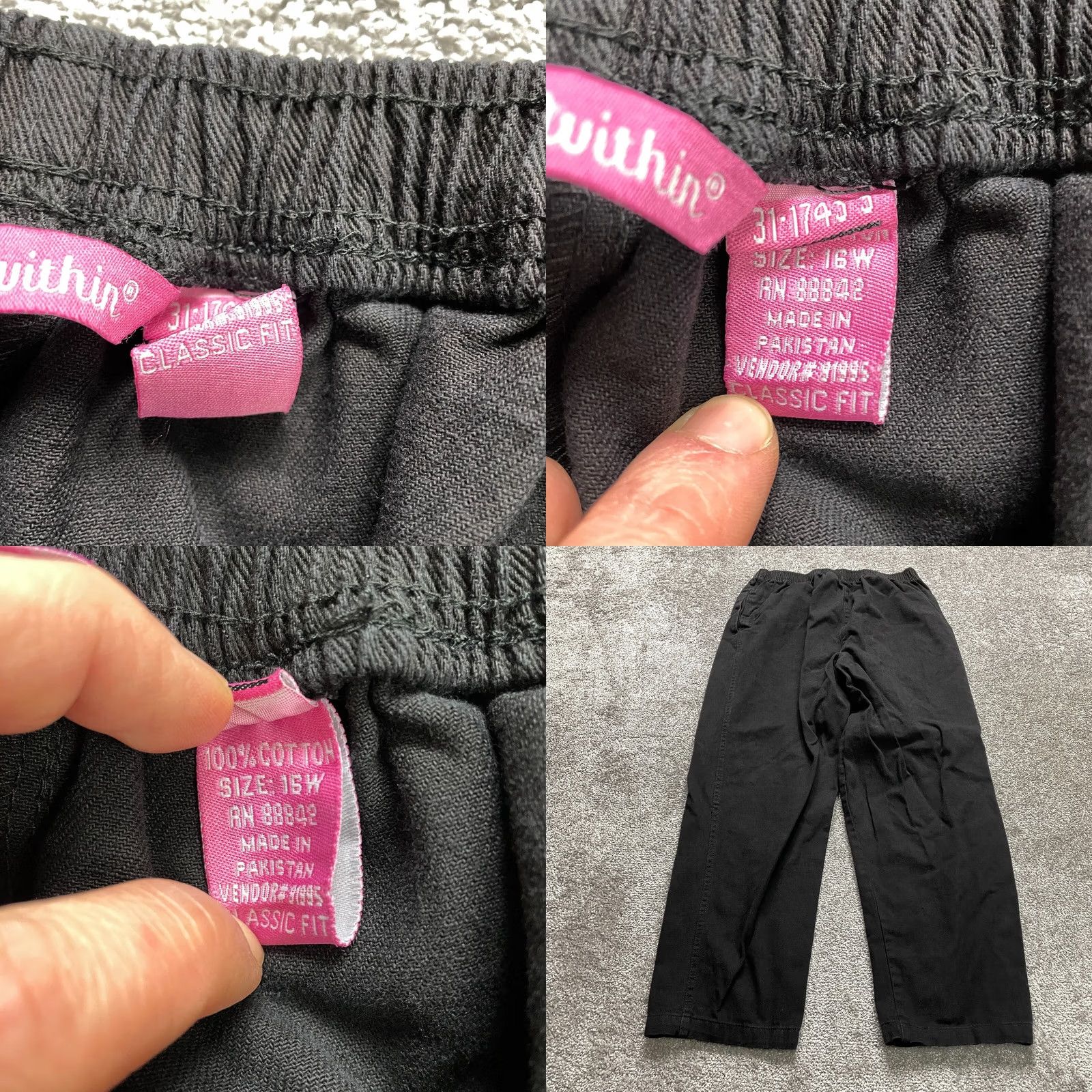 Vintage Woman Within Jeans Pants Womens Plus 16W Black Classic Fit Straight 30x29 16W Plus Size Denim Jeans Women Black Straight Size 30" / US 8 / IT 44 - 8 Thumbnail