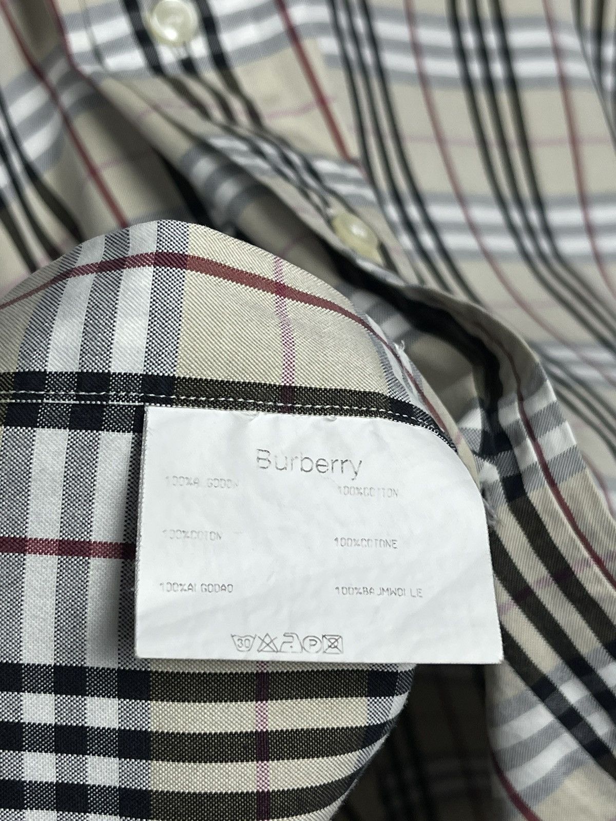 Burberry × Vintage Burberry London Nova Check Button Up Shirt Men’s Size US L / EU 52-54 / 3 - 10 Thumbnail