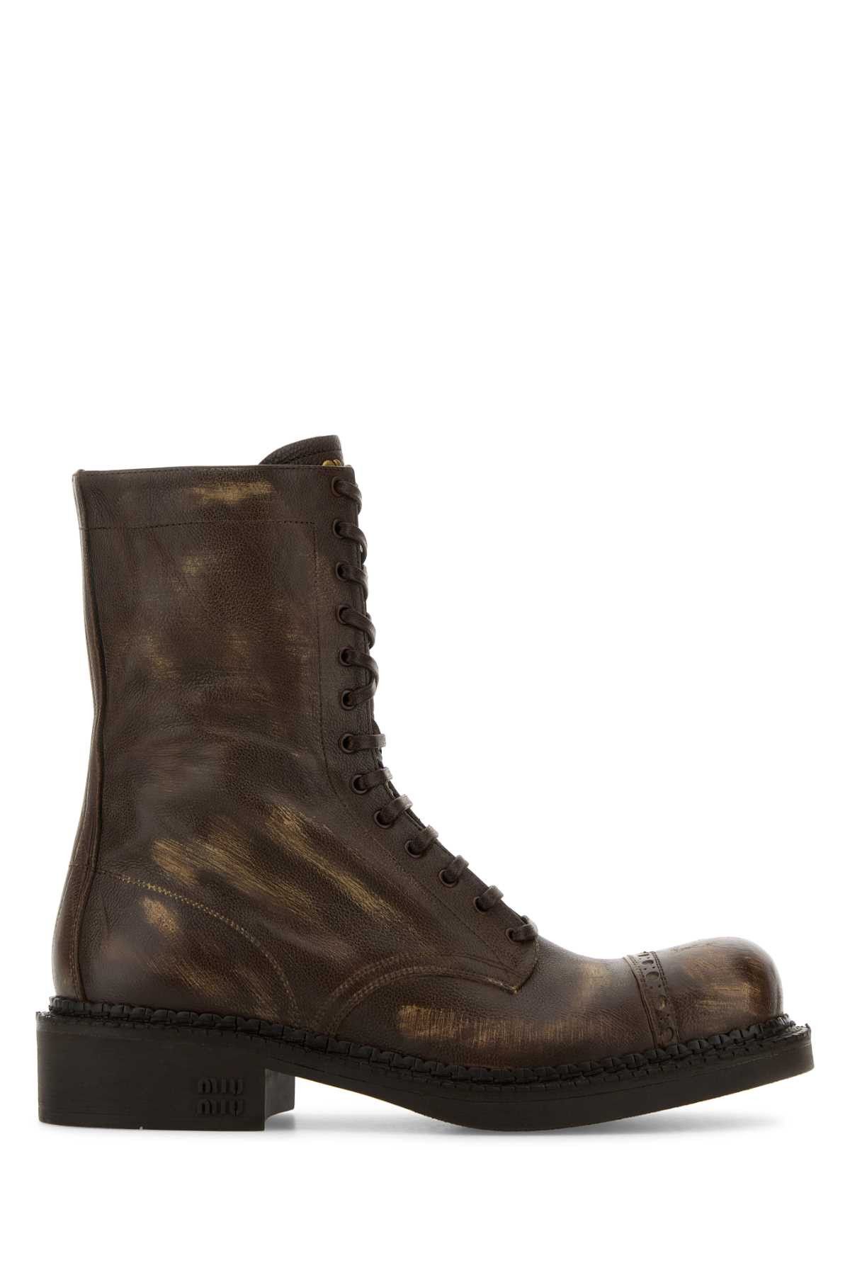 Miu Miu Brown Leather Ankle Boots Size US 6 / IT 36 - 1 Thumbnail