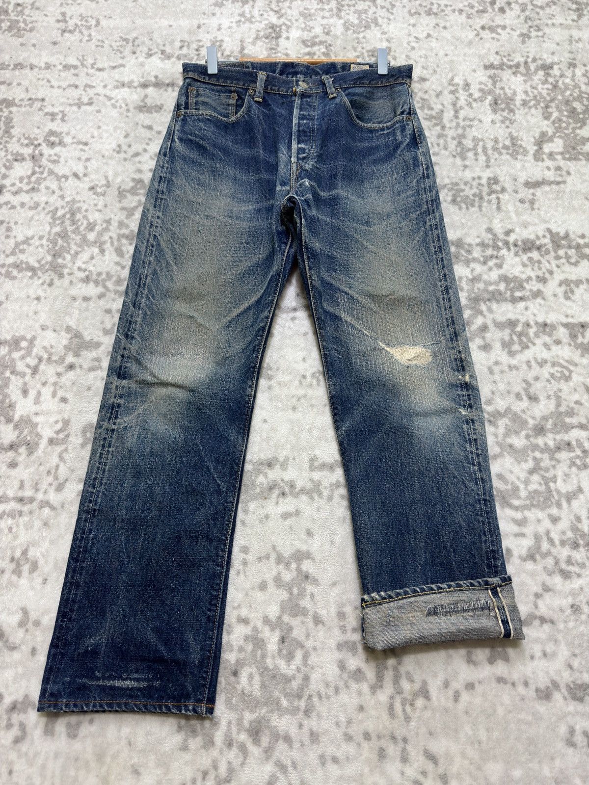 Orslow Vintage orSlow Selvedge Button Fly Claw Mark Fade Distressed Size US 31 - 1 Thumbnail