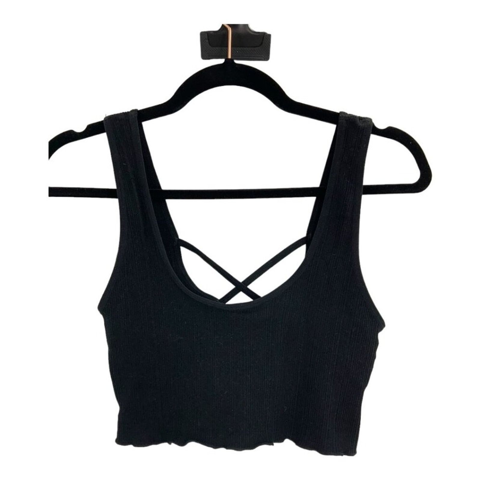 Other Abound Rib Cross Back Crop Tank Top Black Size Small NWOT Size S / US 4 / IT 40 - 2 Thumbnail