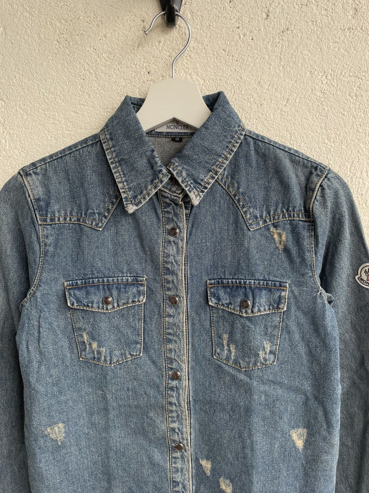 Maison Margiela 2000s Moncler Denim Shirt Distressed Y2K Ifsix Hysteric Size S / US 4 / IT 40 - 2 Thumbnail