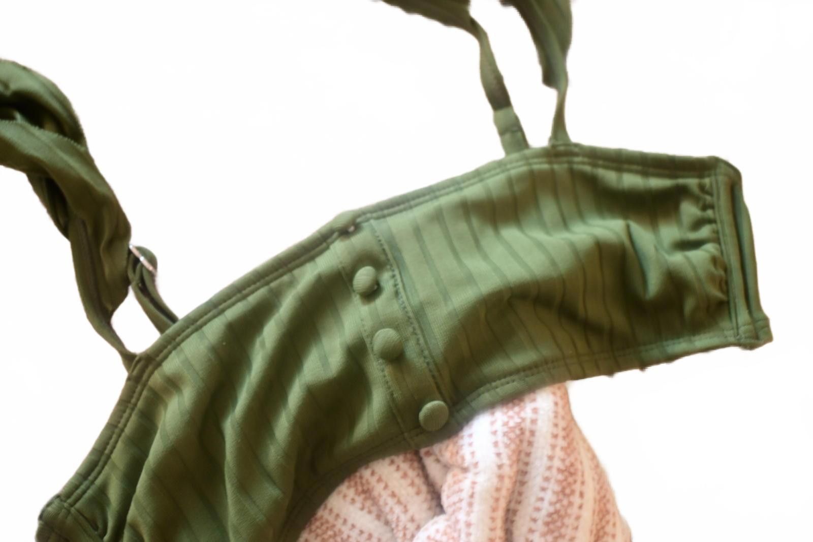 Other Olive Green Ruffled Strap Bikini Swim Top Women's Small Size ONE SIZE - 3 Thumbnail