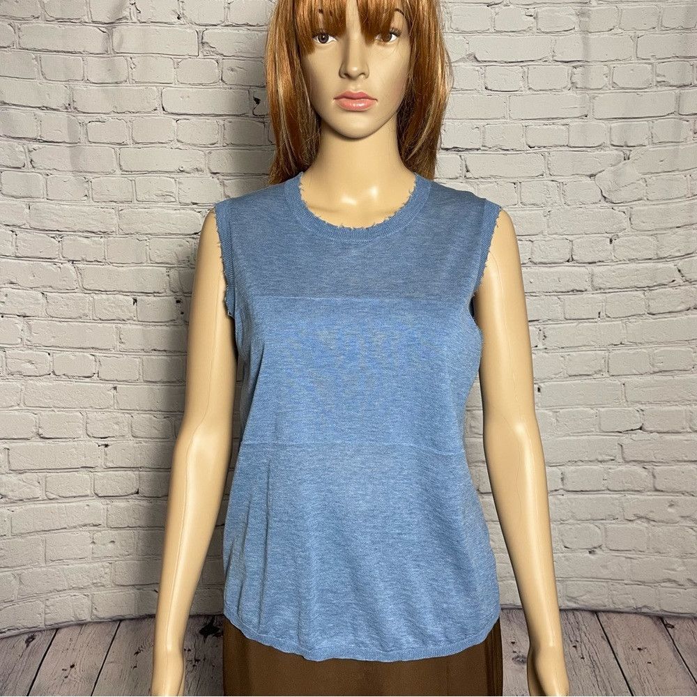 Autumn Cashmere NWT New Cotton By Autumn Cashmere Sleeveless Blue Top Size Size M / US 6-8 / IT 42-44 - 1 Thumbnail
