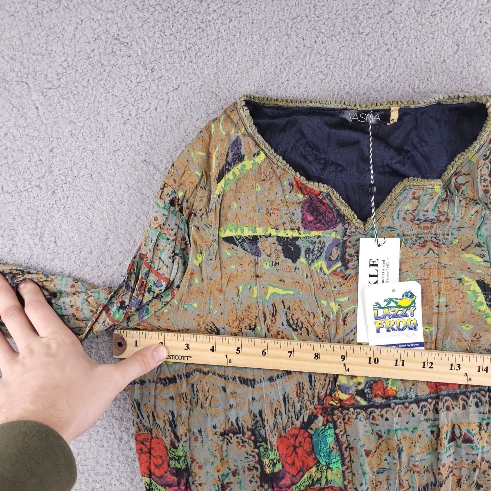 Vintage VINTAGE Vasna Dress Womens Small Crinkle Long Sleeve Shirt Abstract floral Size S / US 4 / IT 40 - 4 Thumbnail