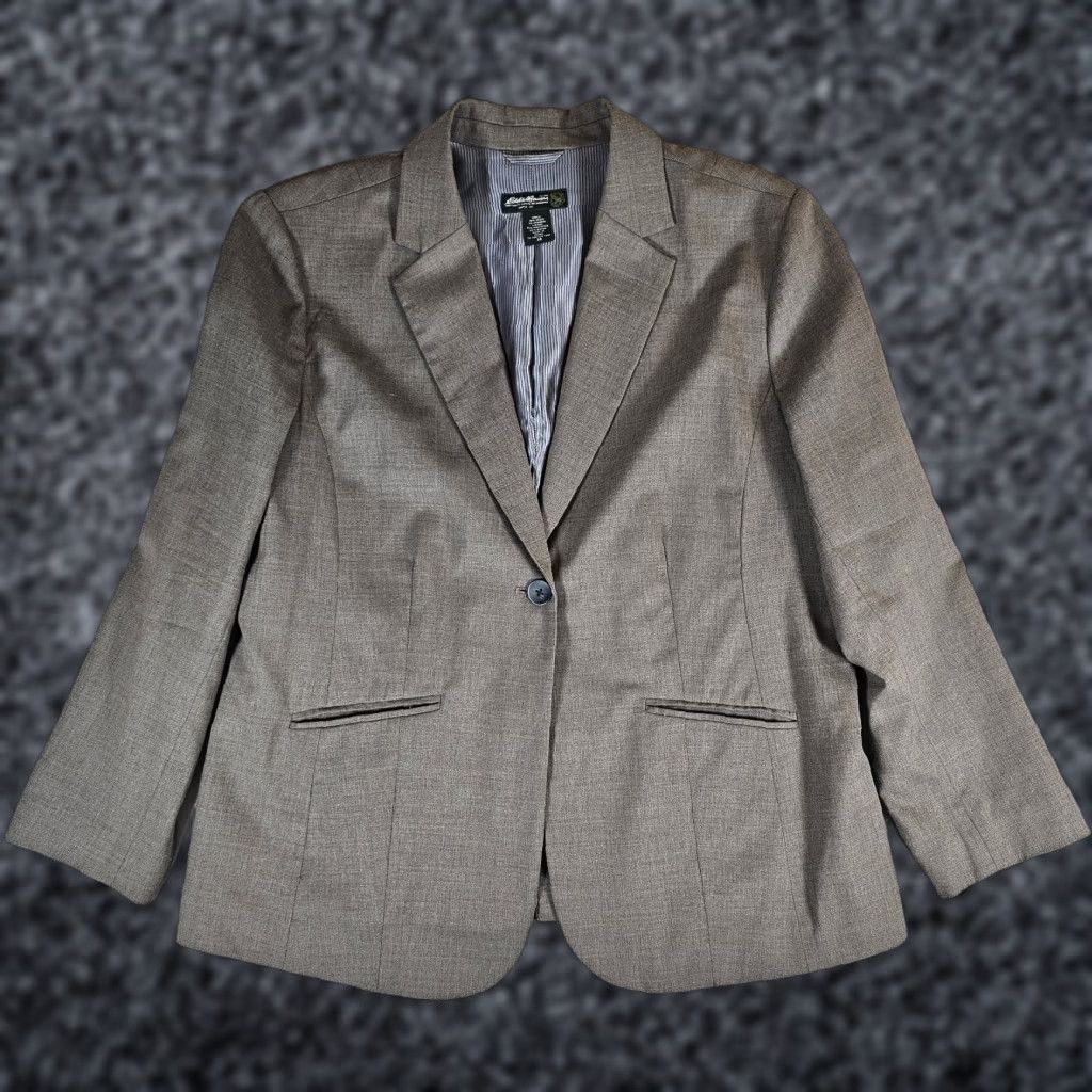 Eddie Bauer Eddie Bauer Travel Blazer Wool Blend Single Button Beige Womens 20R Size 3XL / US 20-22 - 1 Thumbnail