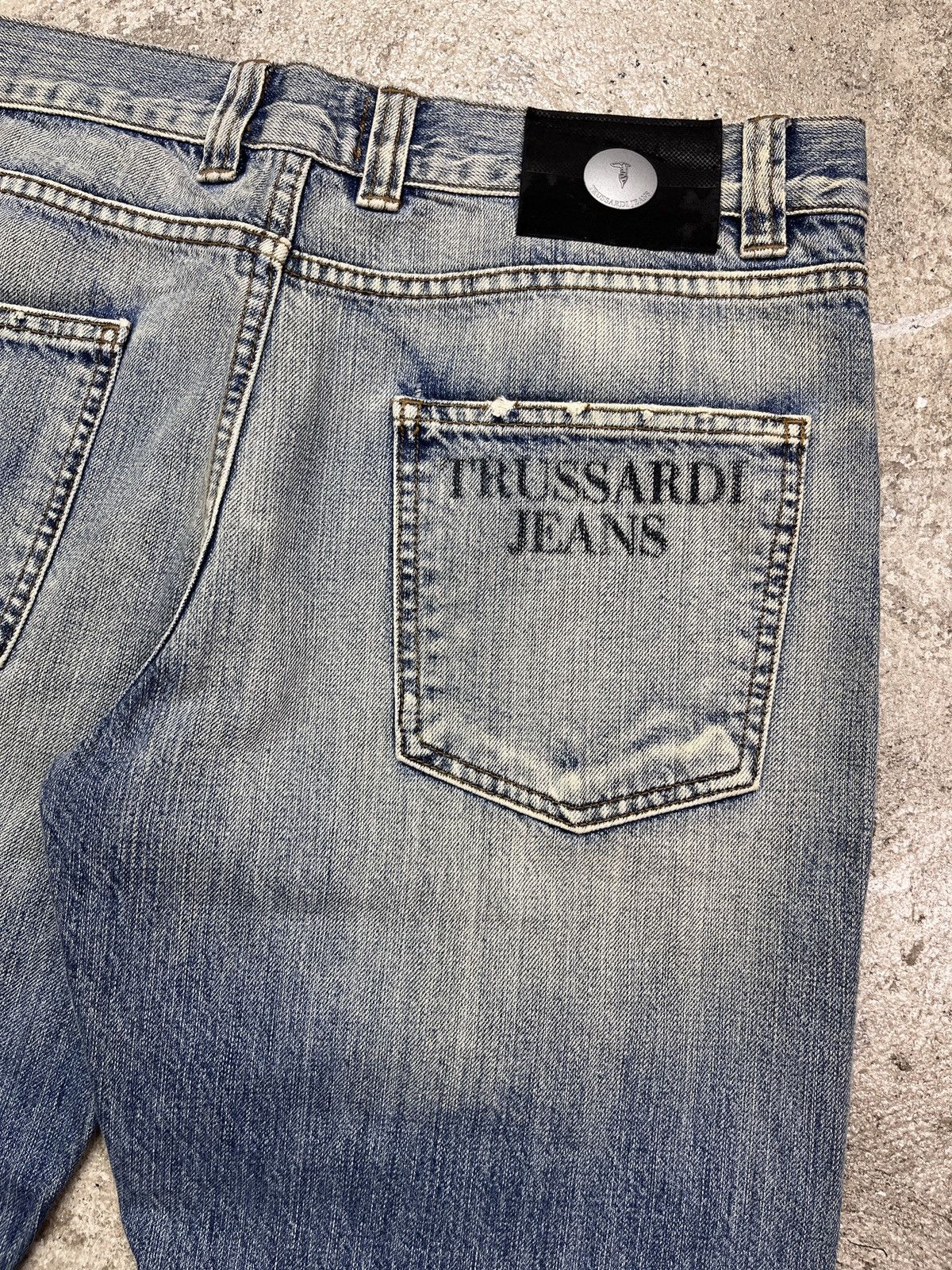 Trussardi × Vintage TRUSSARDI EMBROIDERED LOGO DENIM PANTS - LOT № 3148 Size US 33 - 8 Thumbnail