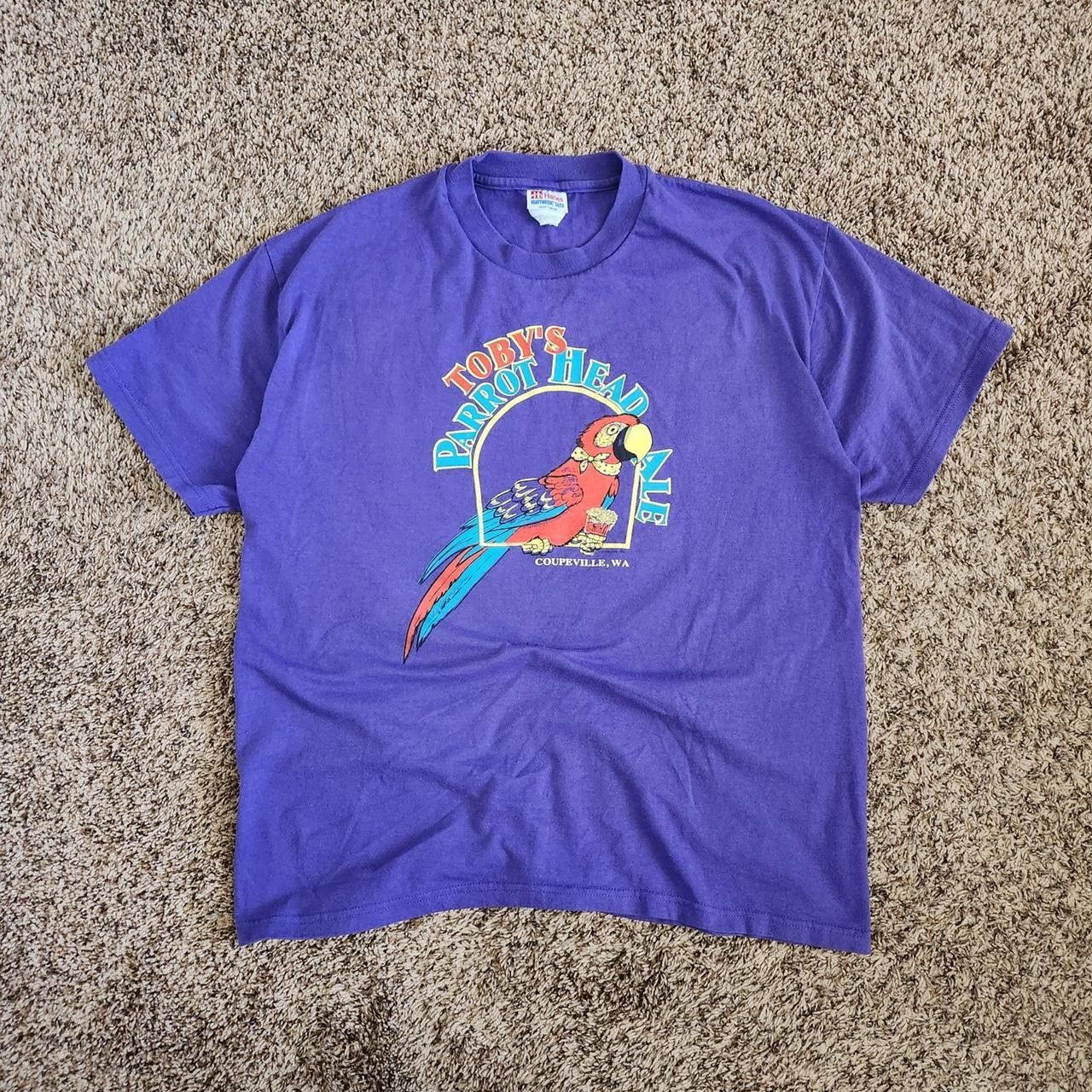 Vintage Vintage 90s Parrot Ale T-Shirt Hanes Animal Beverage Promo Size US L / EU 52-54 / 3 - 1 Thumbnail