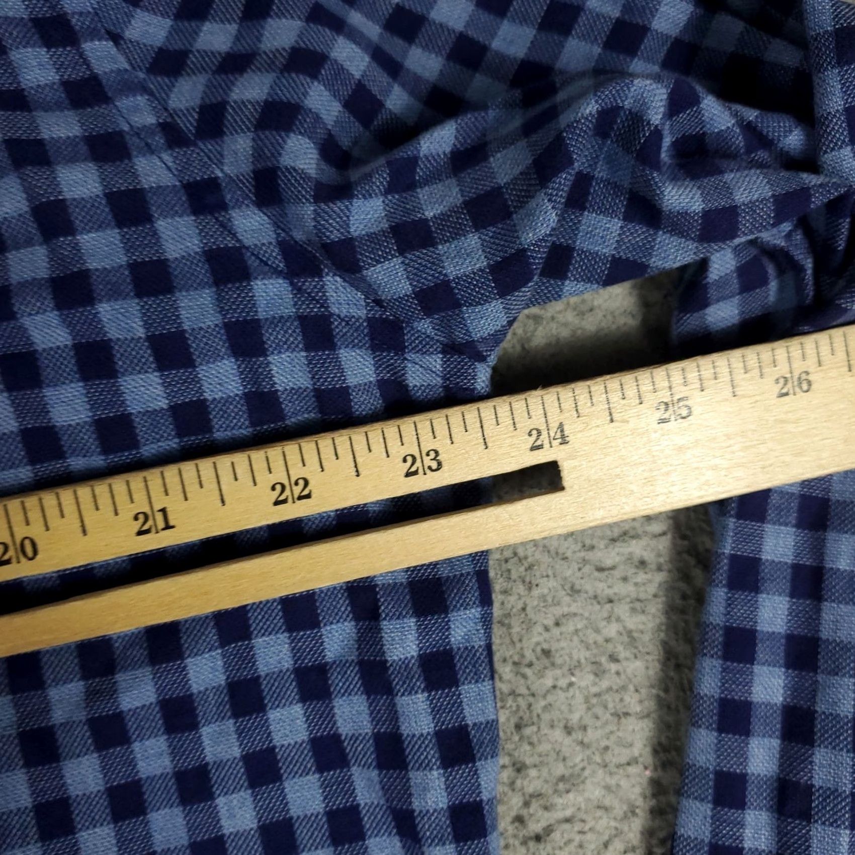 Vintage Penguin Shirt Mens 16.5 Blue Check Slim Fit Dress Button Up Long Sleeve Size 46R - 5 Thumbnail