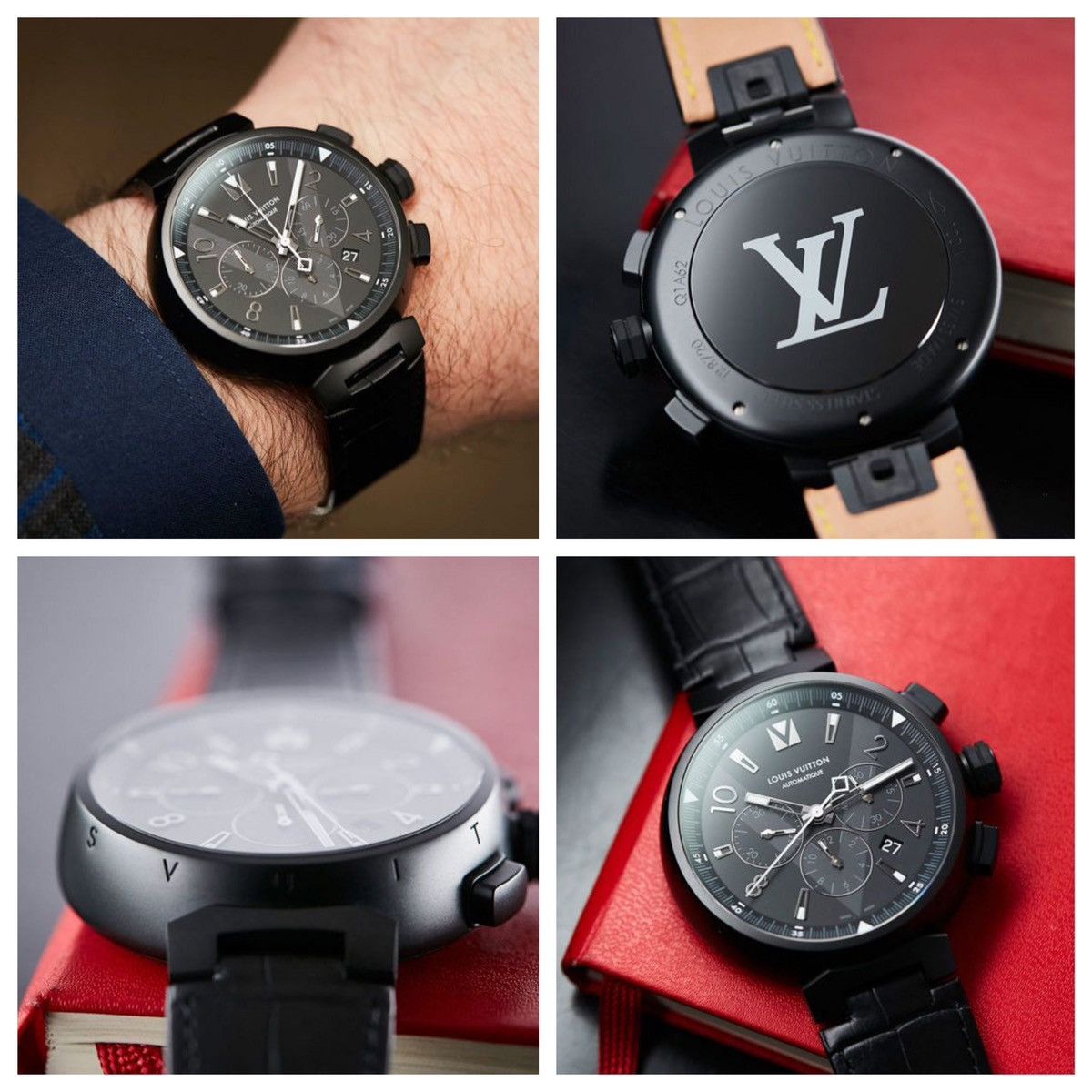 Louis Vuitton Authentic Louis Vuitton Tambour Black TO4139 Q1A62 Monogram Size ONE SIZE - 20 Thumbnail