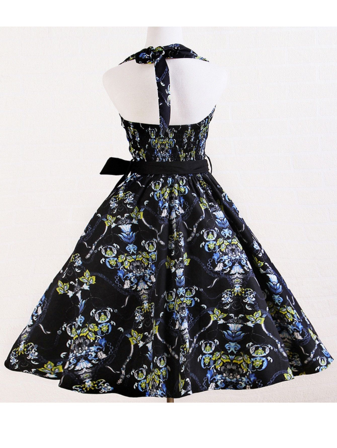 Other Floral Print Vintage Style Backless Dress Size XL / US 12-14 / IT 48-50 - 2 Thumbnail