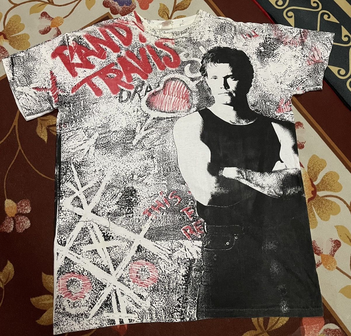 Vintage Vintage 90s Randy Travis All Over Print🔥🔥🔥 Size US XL / EU 56 / 4 - 9 Thumbnail