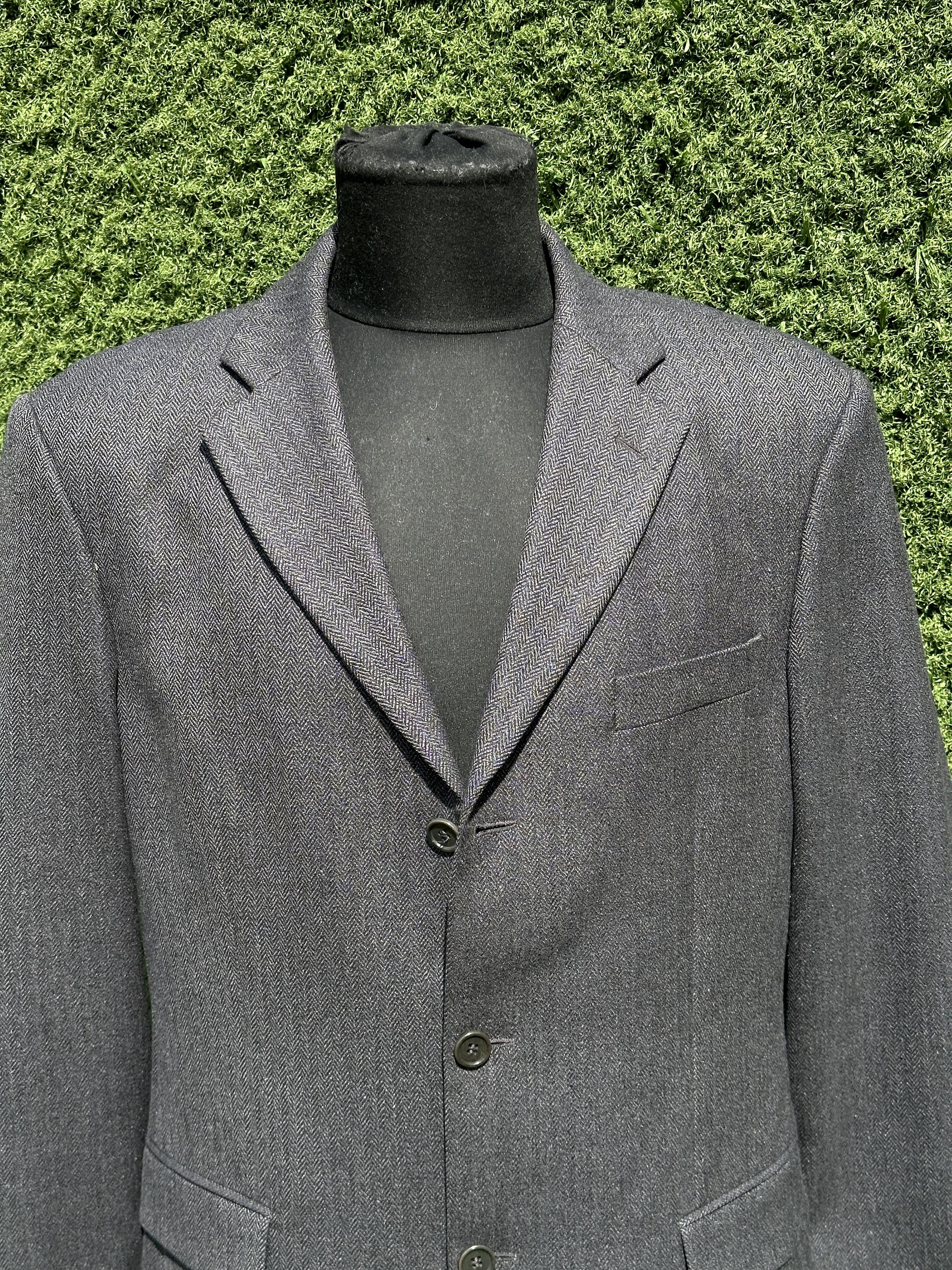 Balmain Balmain Paris Herringbone Wool Suit Blazer Double Vent IT 52 Size 52R - 2 Thumbnail