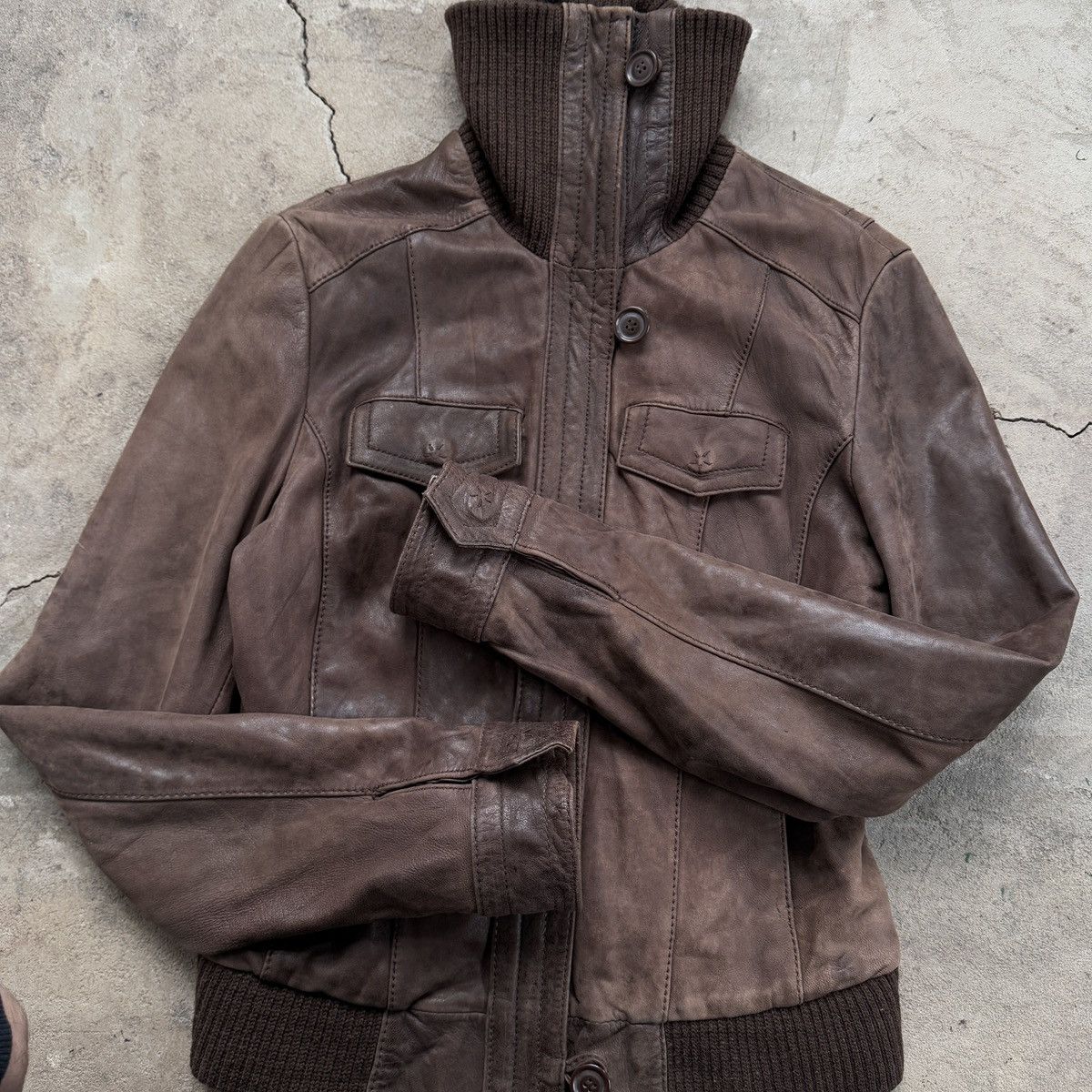 Vintage Vintage Avant Garde Leather BrownJacket Size M / US 6-8 / IT 42-44 - 4 Thumbnail