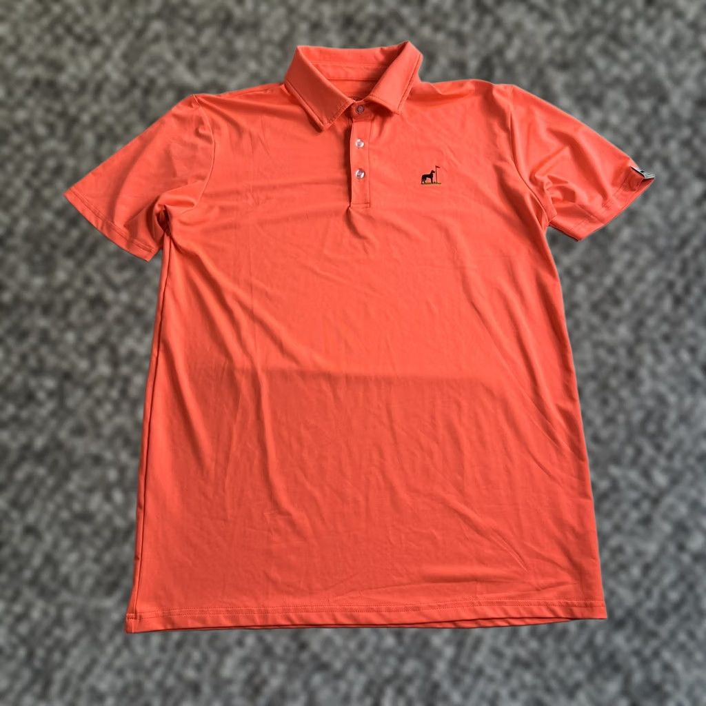 Vintage Proud 90 Mens Polo Shirt Short Sleeve Golf Neon Orange Stretch Solid S Adult Mens Size US S / EU 44-46 / 1 - 1 Thumbnail