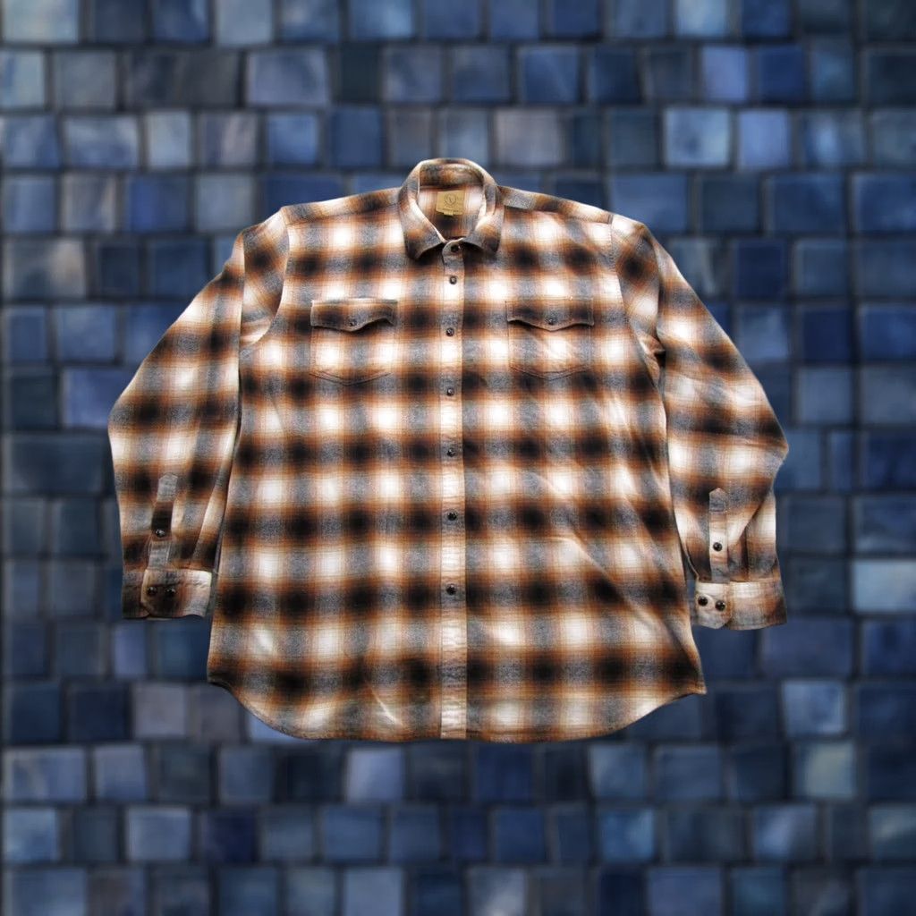 Vintage Gunnison Creek Outfitters Brown Plaid Long Sleeve Button-Up Shirt XL Western Men Size US XL / EU 56 / 4 - 1 Thumbnail