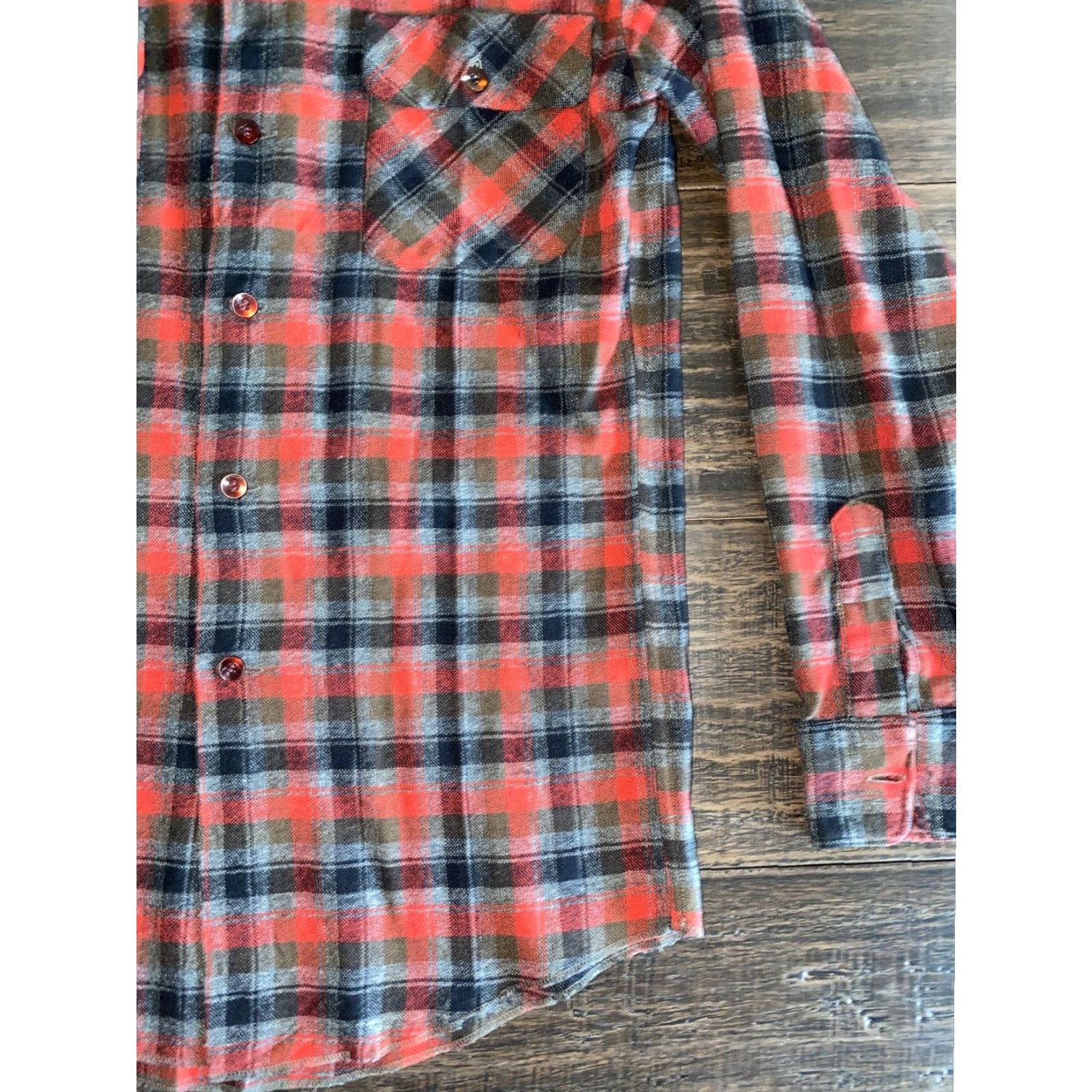 Levi's VINTAGE LEVIS Wool Plaid Button-Up Shirt Mens Medium Red Long Sleeve 50s 60s Size US M / EU 48-50 / 2 - 6 Thumbnail