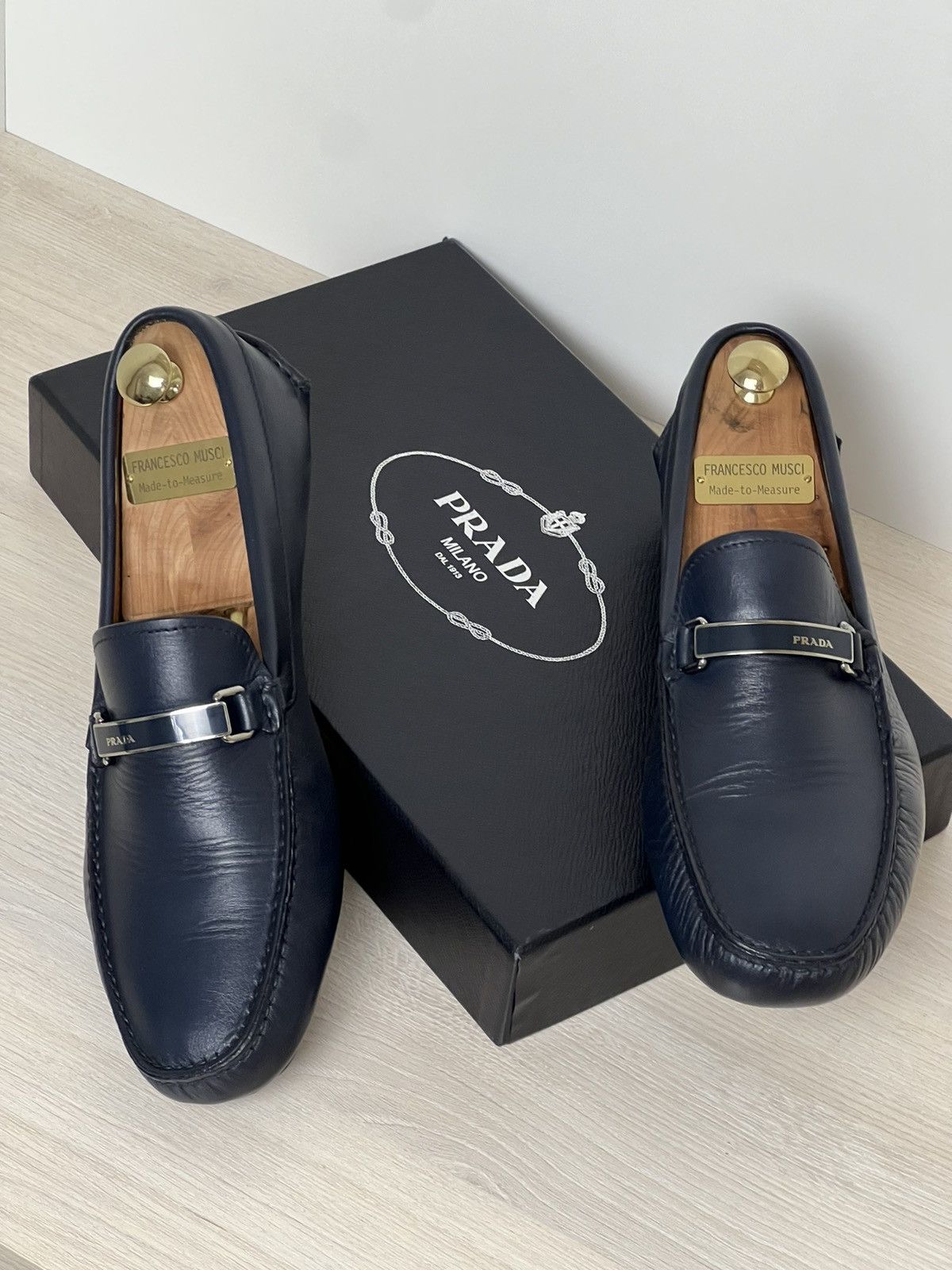 即購入⭕️ archive prada leather driving shoes Black Shuffle leather shoes with buckle | PRADA